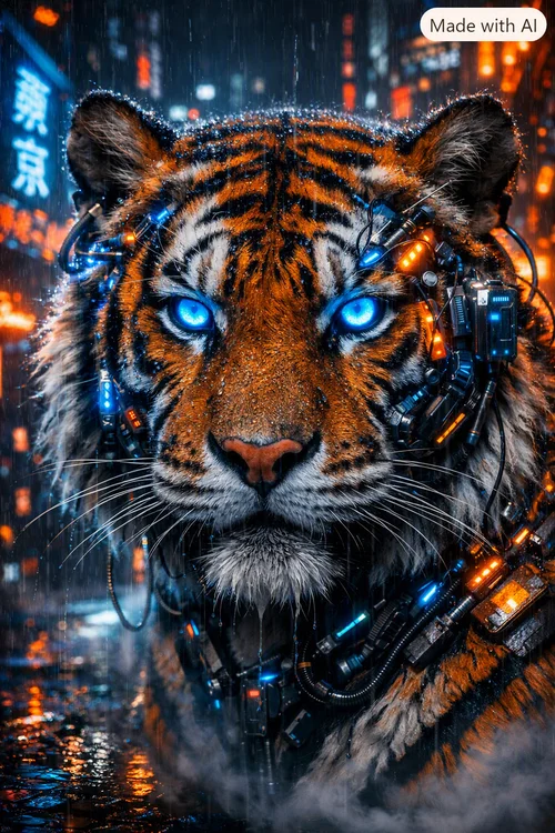 Neon Cyber Tiger