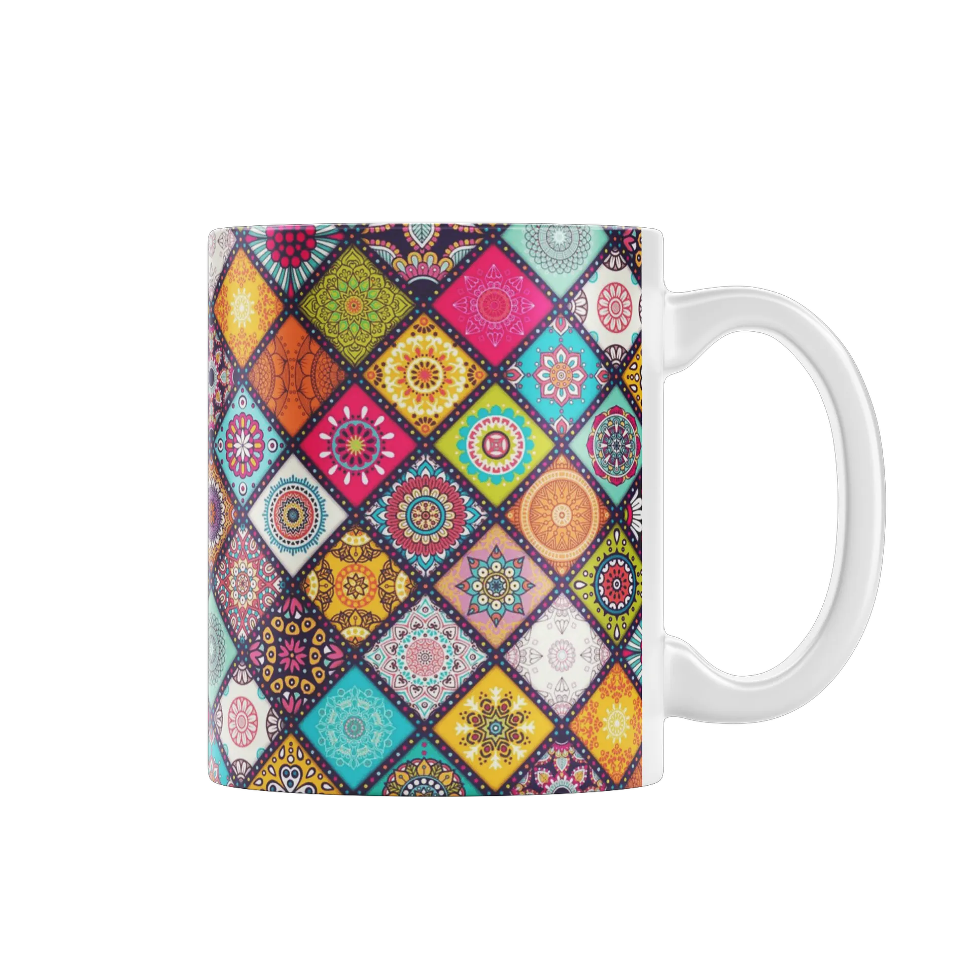 Caneca Personalizada Estampa Mandala Colorida 325ml - Imagem 1
