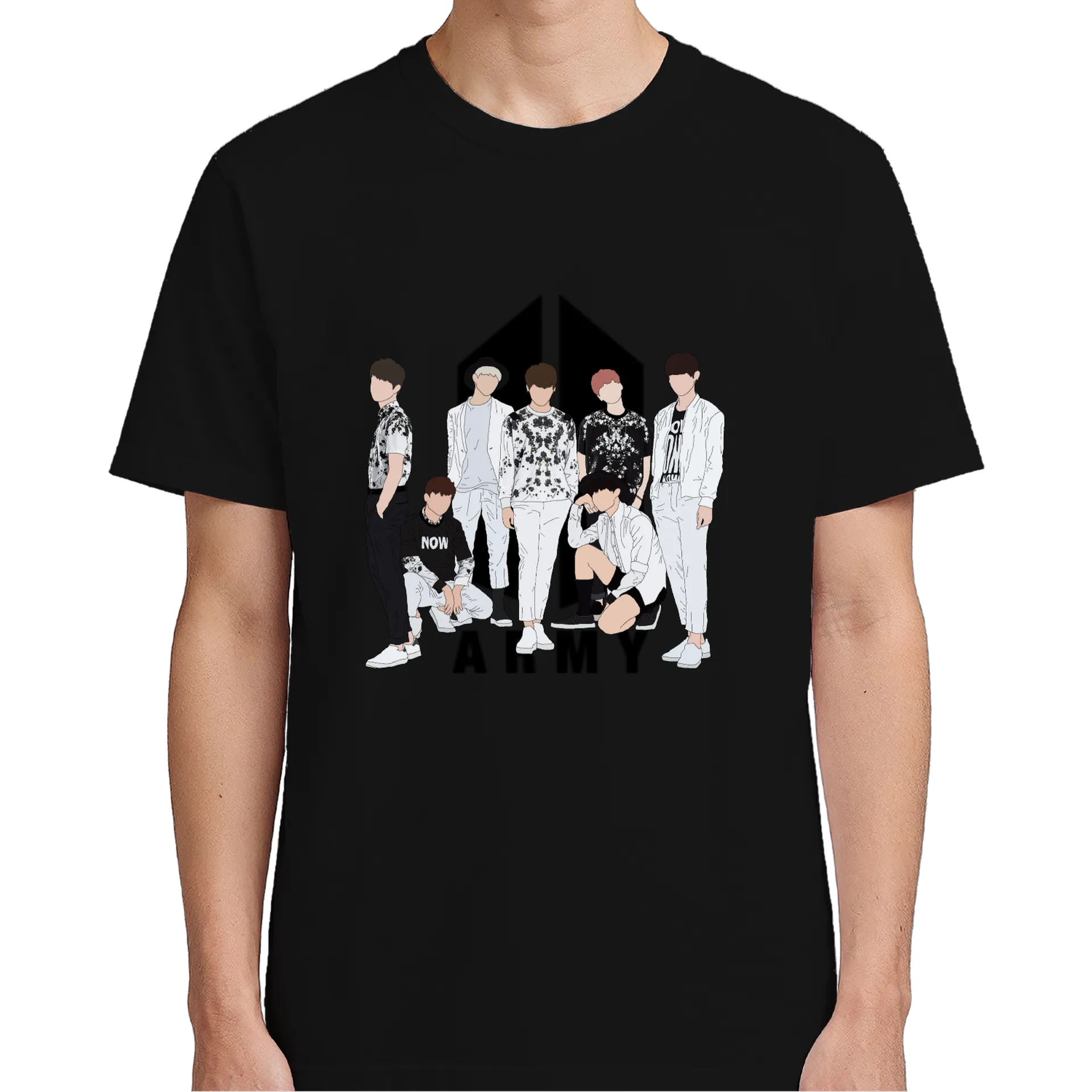 Camiseta Estampa Personagens K-Pop 100% Algodão - Imagem 5