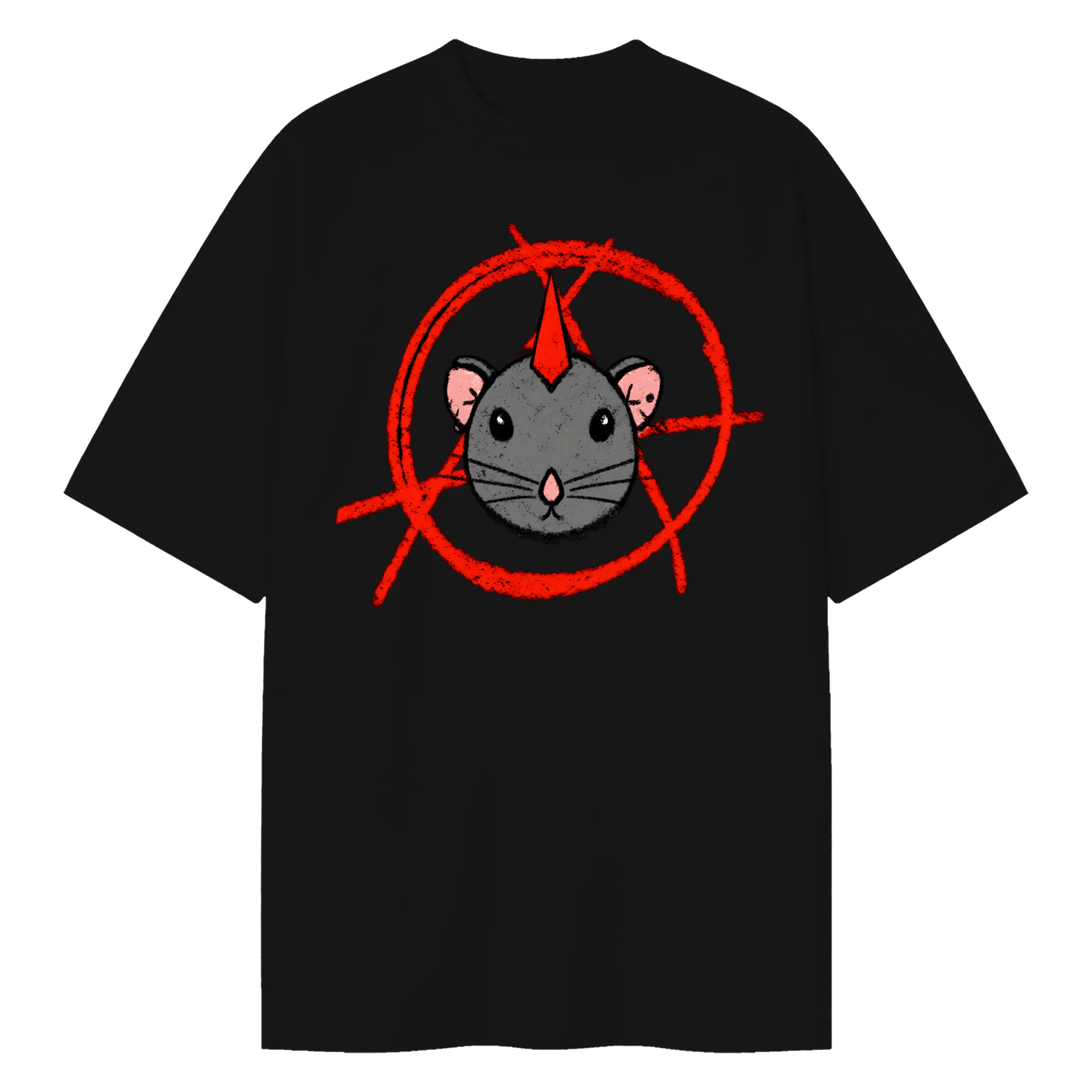 Camiseta Oversized Rato Anarquista - Imagem 1