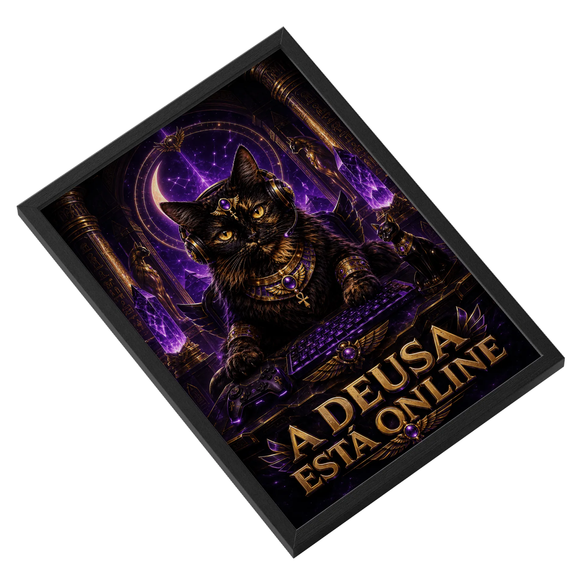 Quadro A3 Gamer A Deusa Está Online com Moldura de HeyBastet — imagem 2 de 3