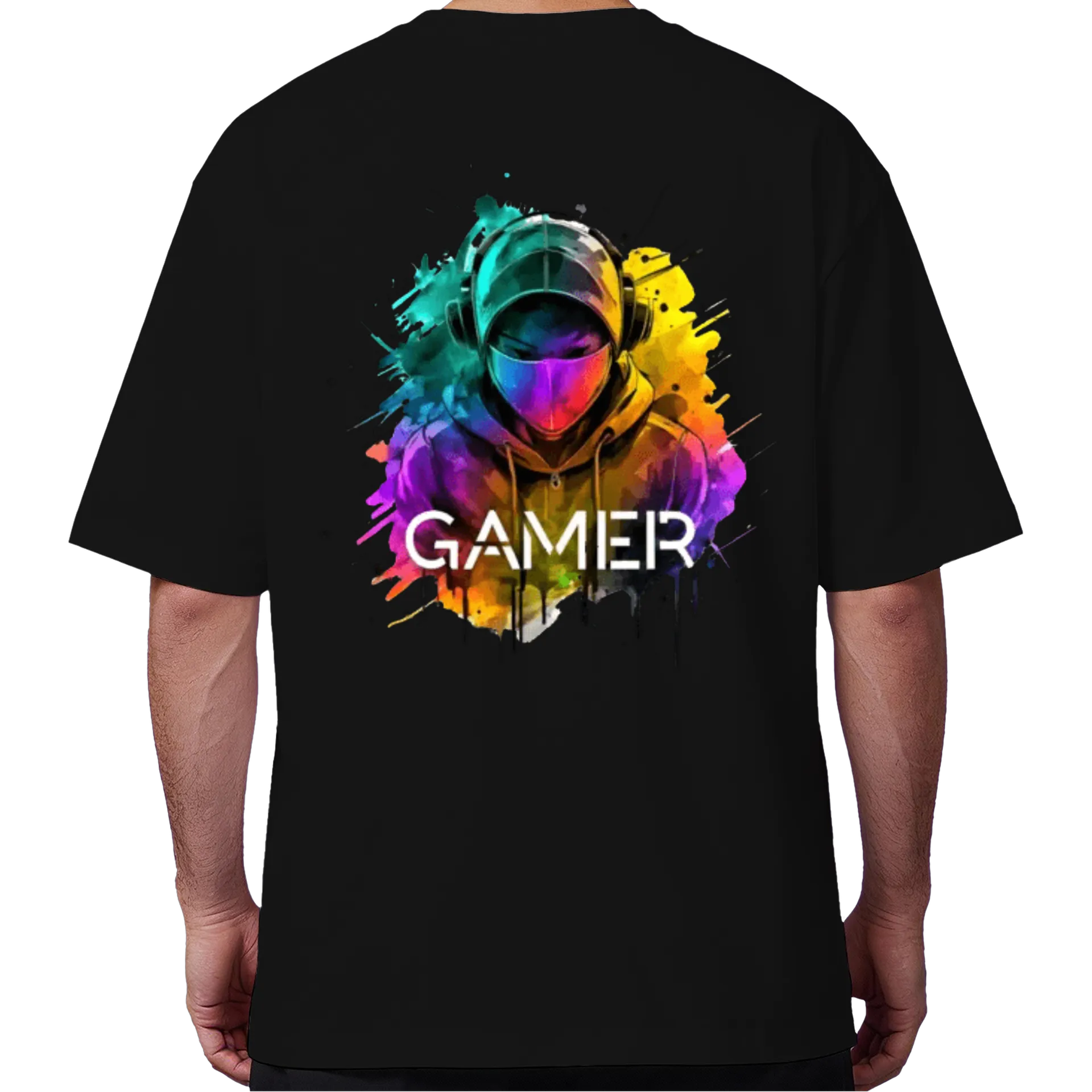 Camiseta Oversized Artista Gamer Colors 100% Algodão de New Team GG — imagem 6 de 6