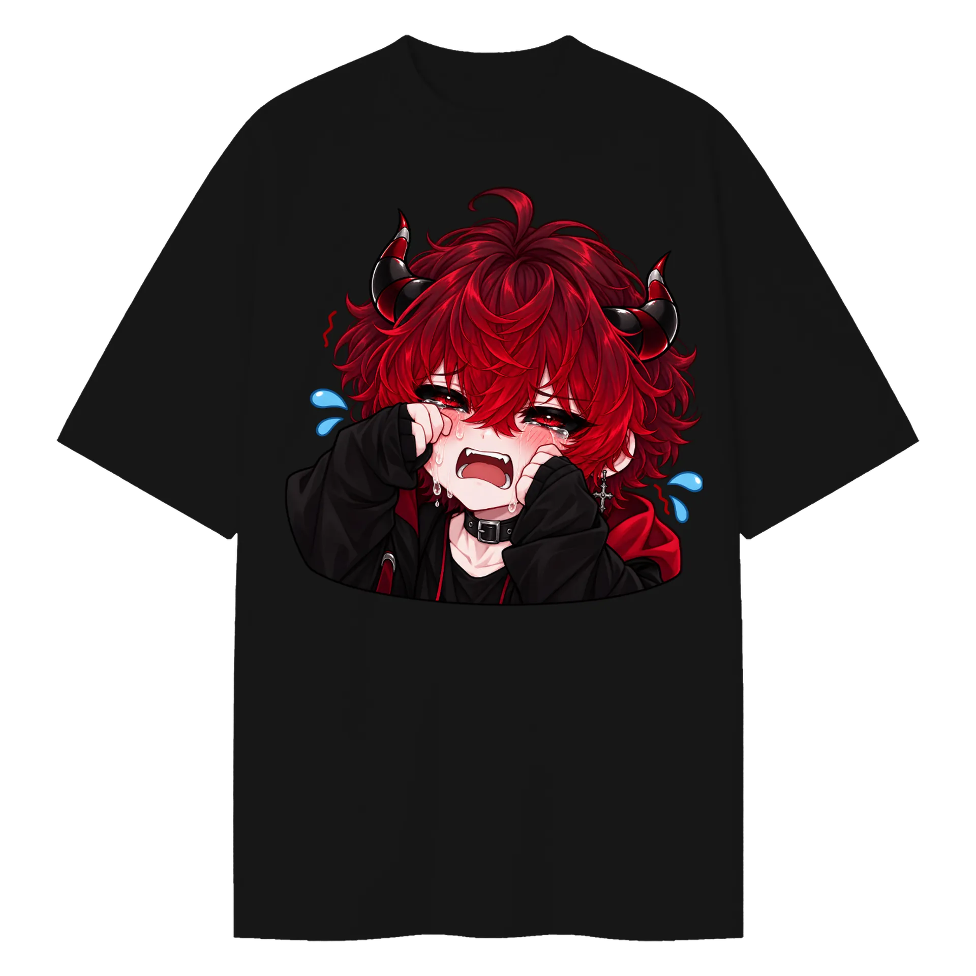 Camiseta Liebe Akuma Chorando Oversized de Liebe Akuma — imagem 1 de 6