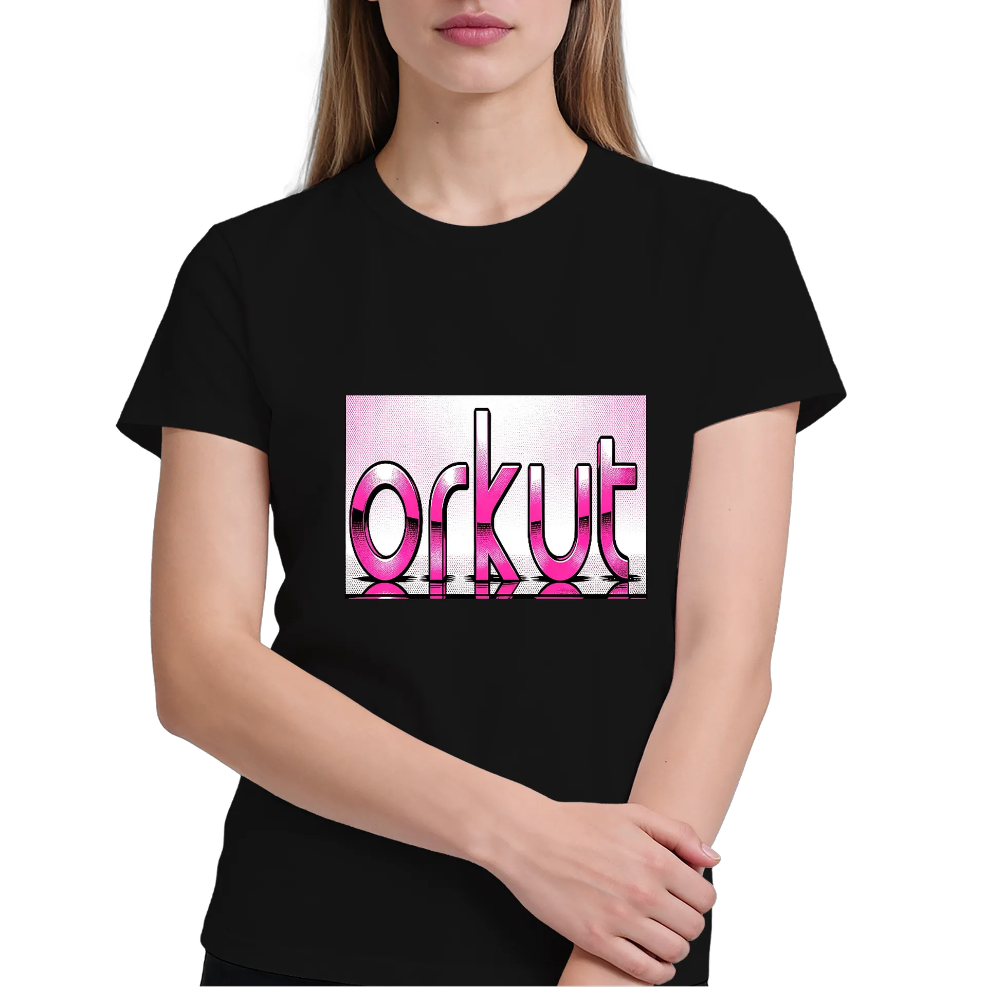 Camiseta Arckut Estampa Gótica Pink 100% Algodão - Imagem 3