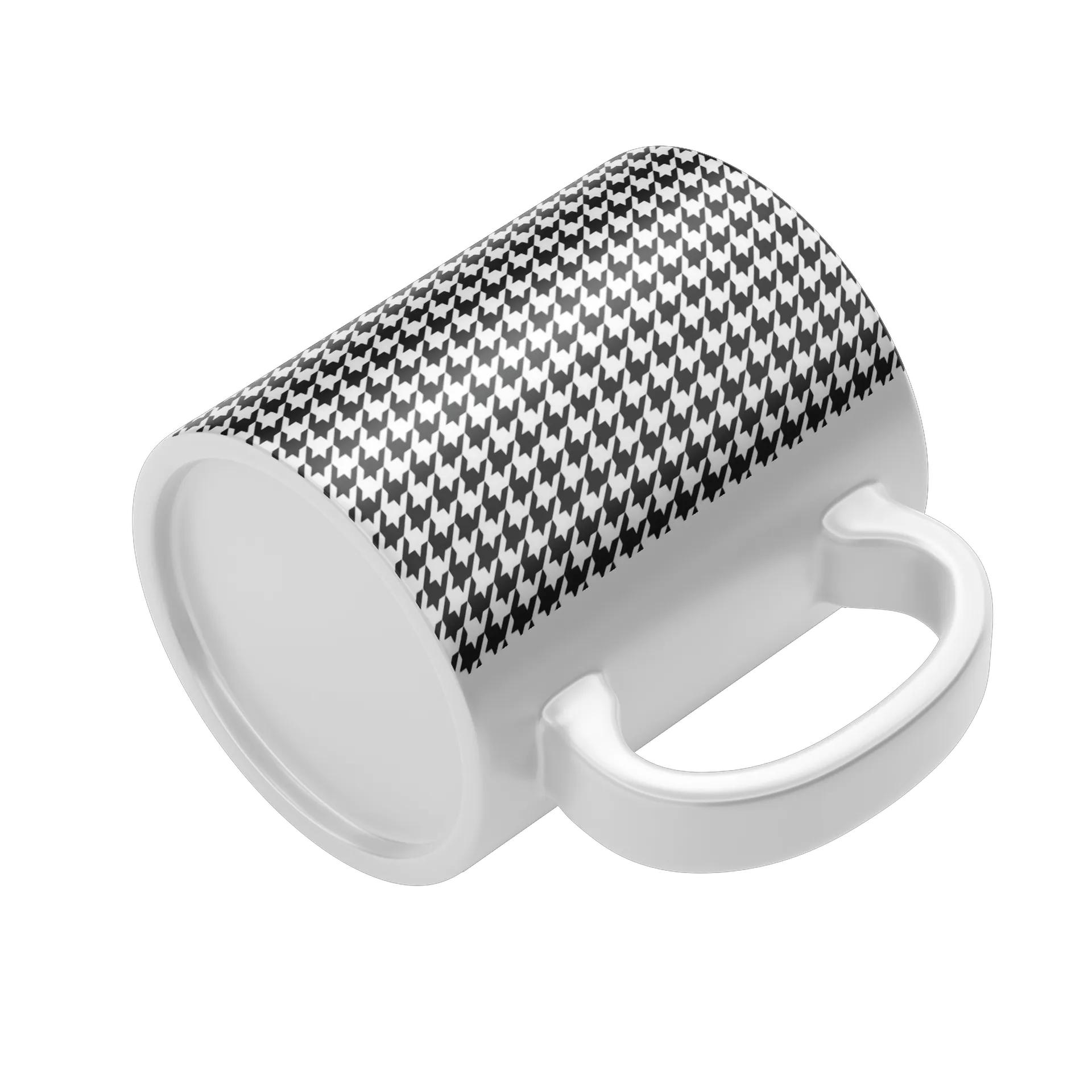 Caneca porcelana Estampa Geométrica Preto Branco 325ml - Imagem 4