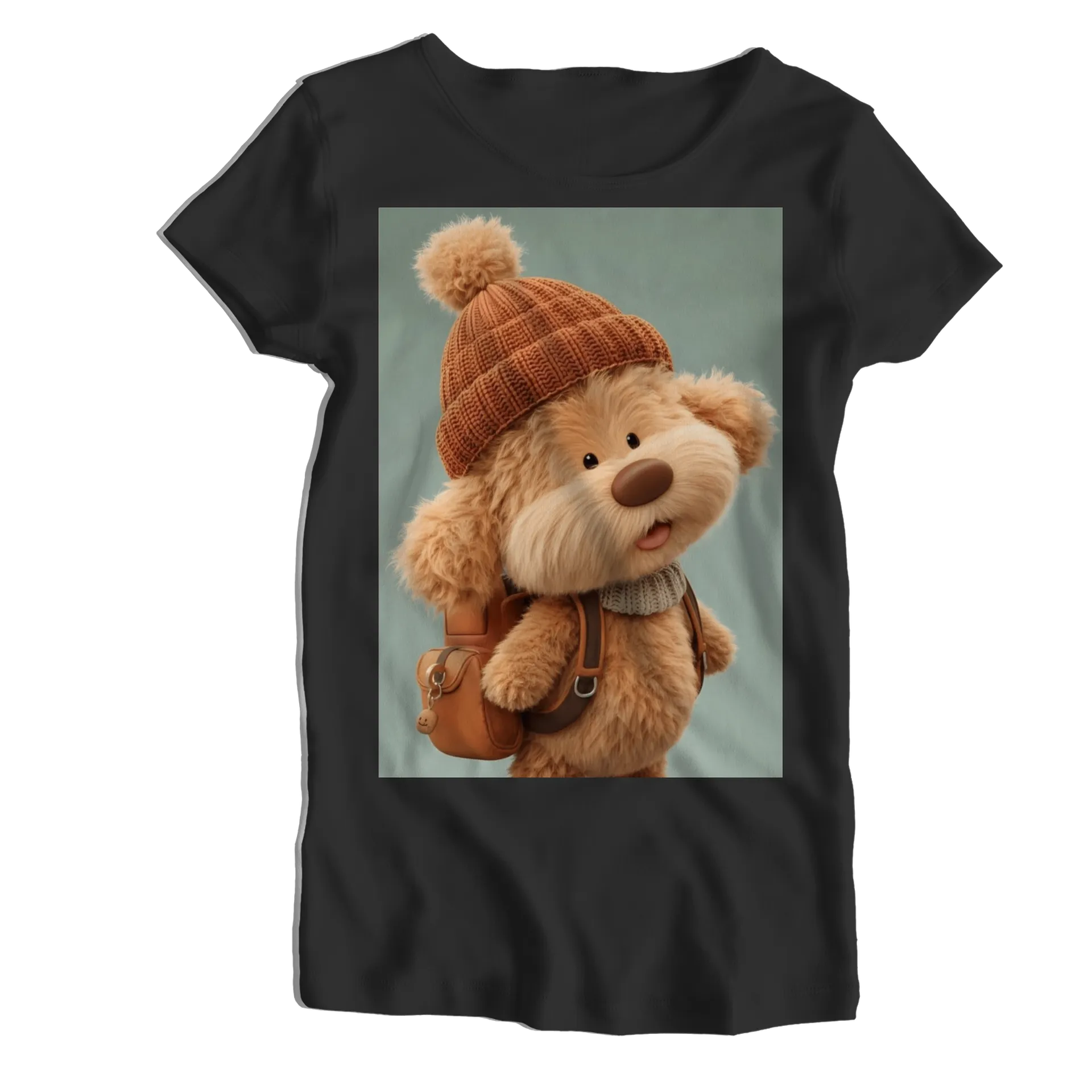 Camiseta Babylook Cachorro Fofo de Mochila 100% Algodão - Imagem 1