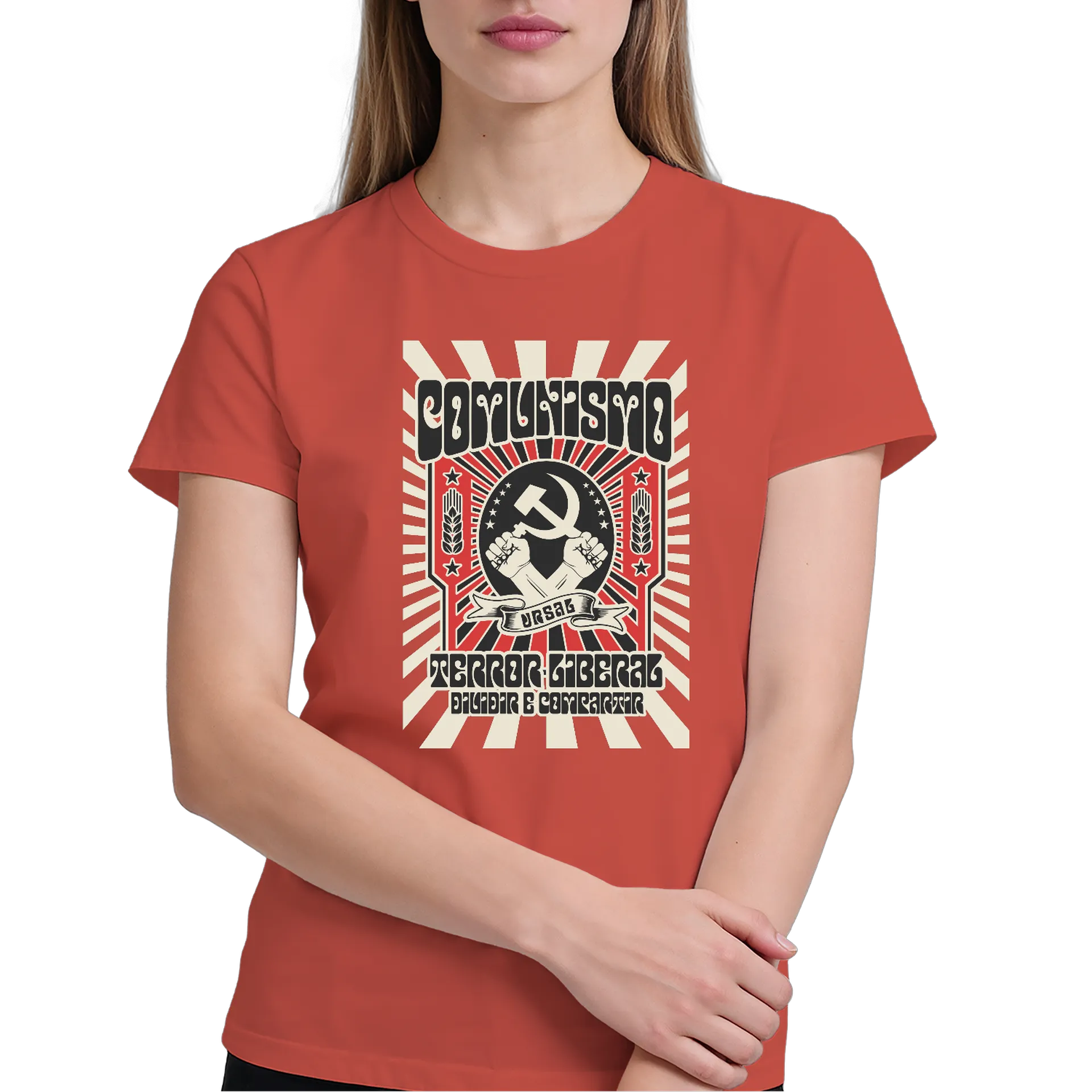 Camiseta Comunismo URSAL 100% Algodão Vermelho - Imagem 4