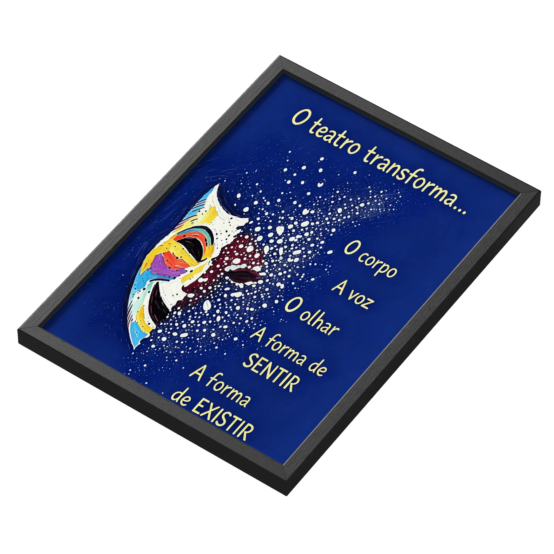 Quadro Arte Abstracta Azul com Vidro A3 MDF e Vidro - Imagem 3