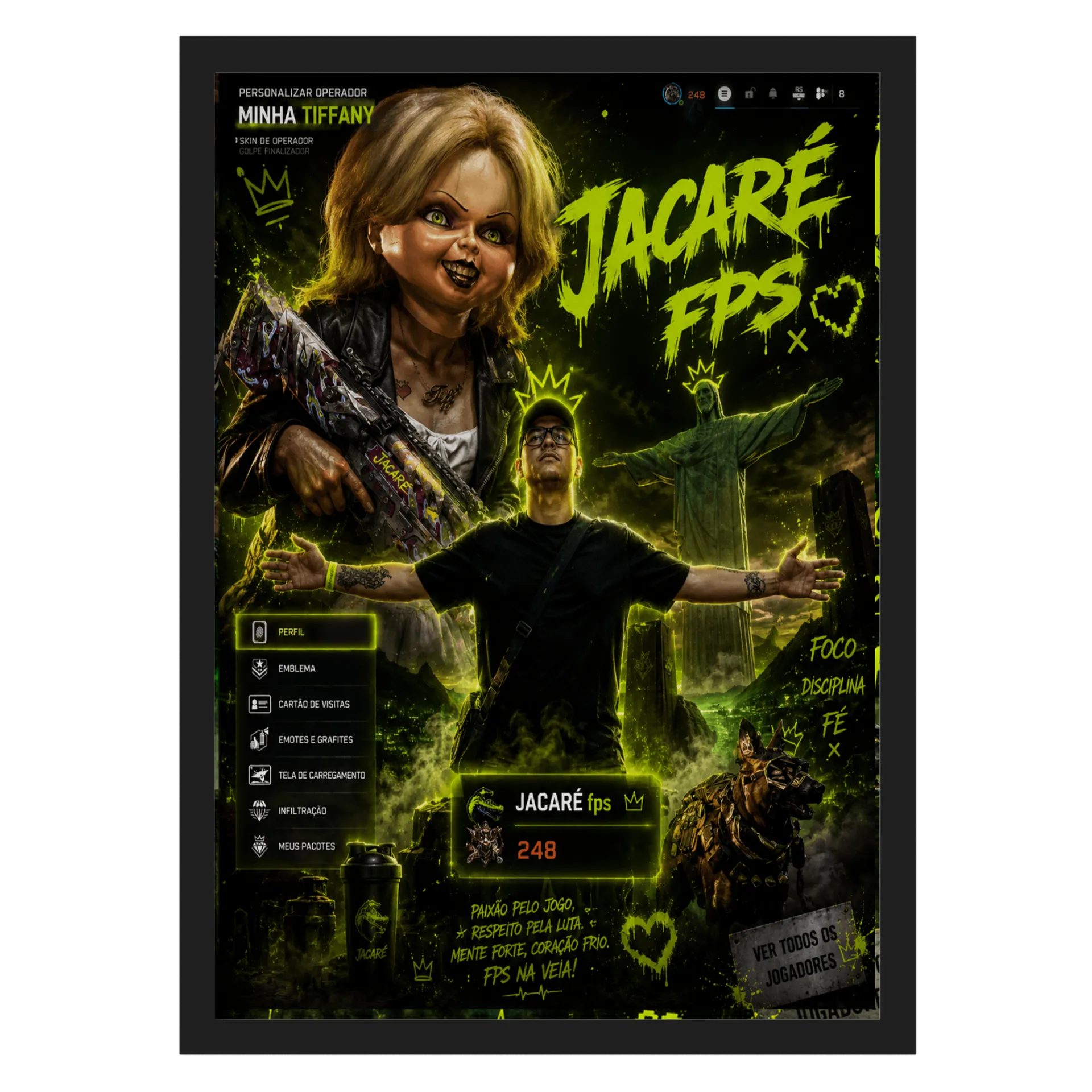 Quadro Personalizado A3 MDF e Vidro de JACARE FPS