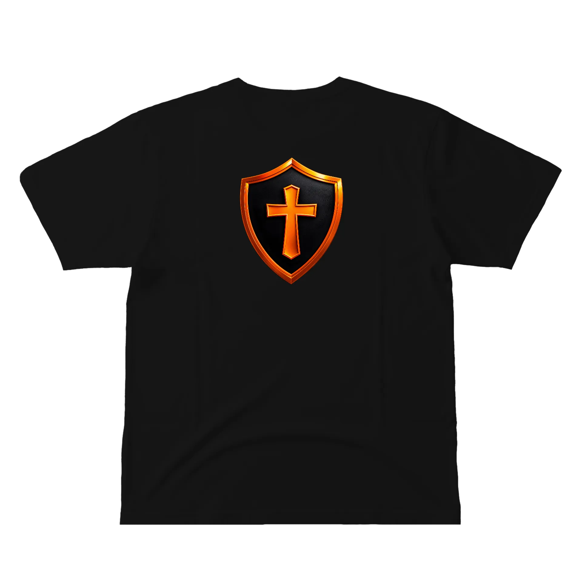 Camiseta Escudo Preto e Cruz Laranja 100% Algodão de CryptosJhonny — imagem 2 de 6
