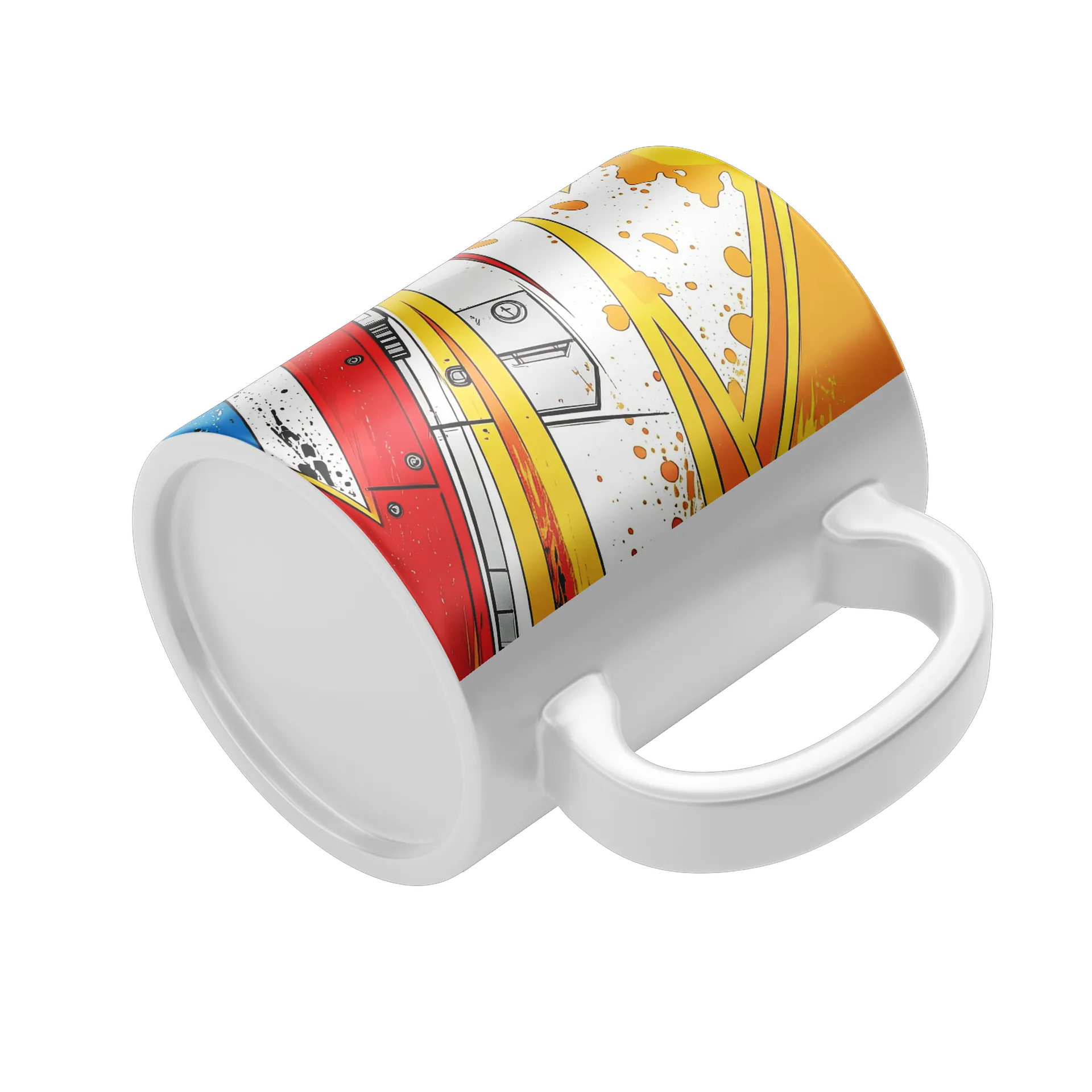 Caneca Pluma Grafite Abstrata 325ml - Imagem 4