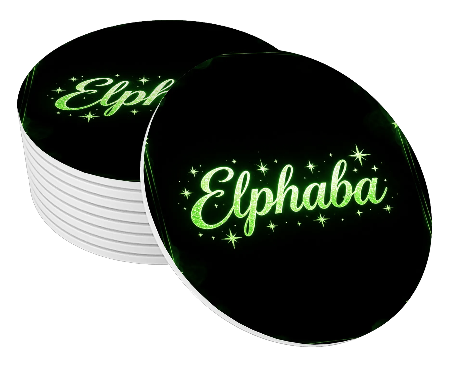 Porta-copo Estampa Ellhabi MDF 10x10cm - Imagem 1