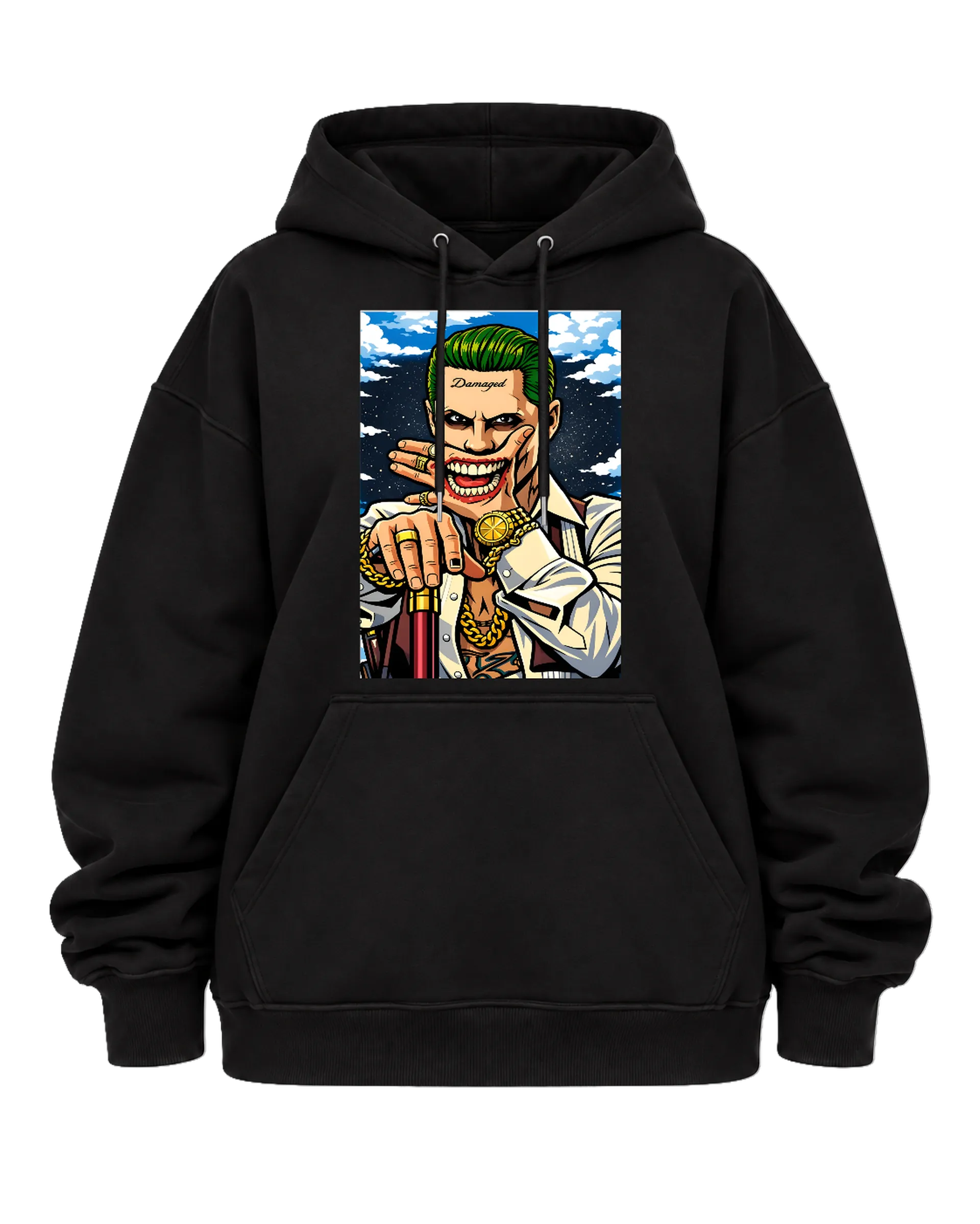 Blusa Moletom Canguru Homem de Cabelo Verde Cartoon - Imagem 5