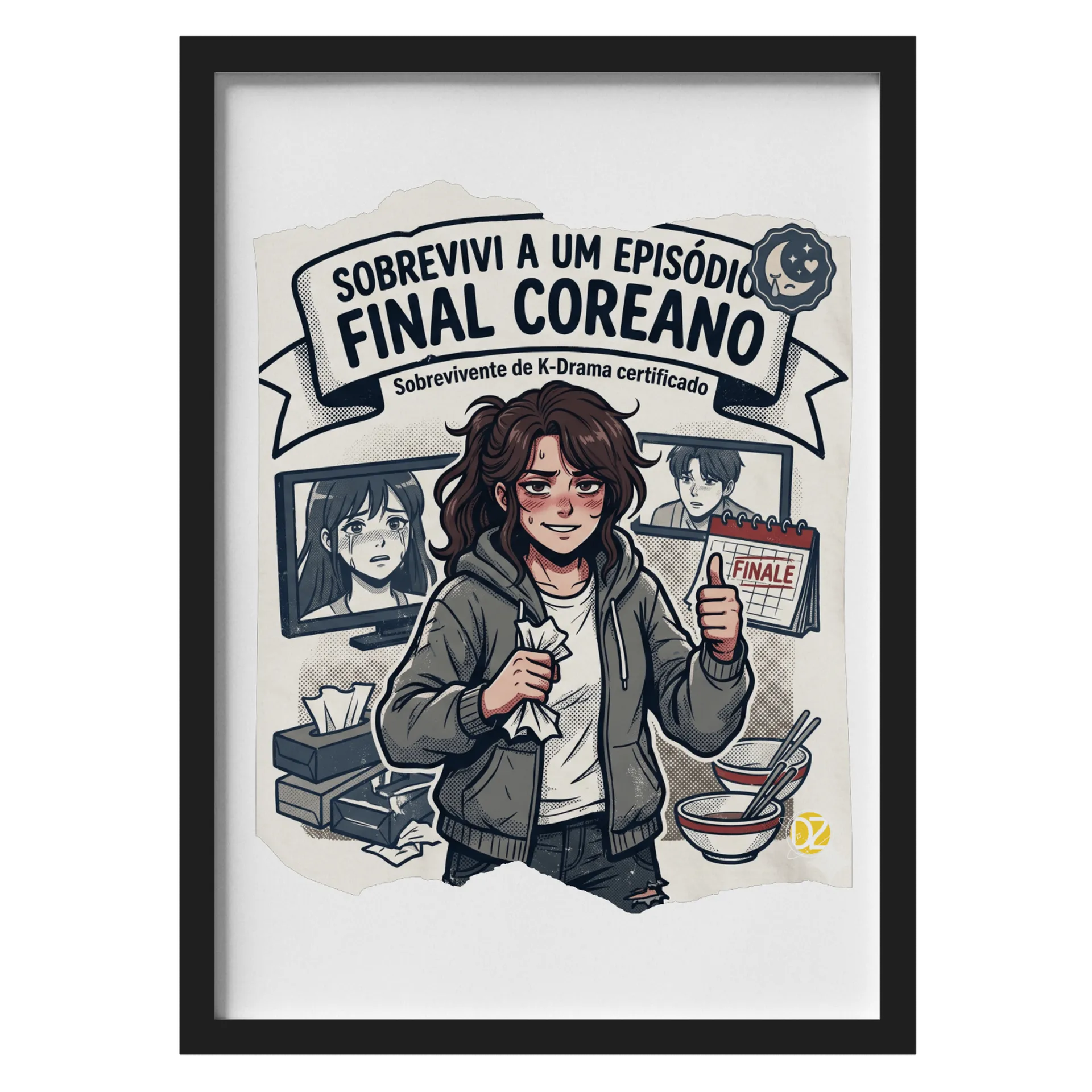 Quadro Sobrevivi A Um Final Coreano A3 com Vidro MDF - Imagem 1