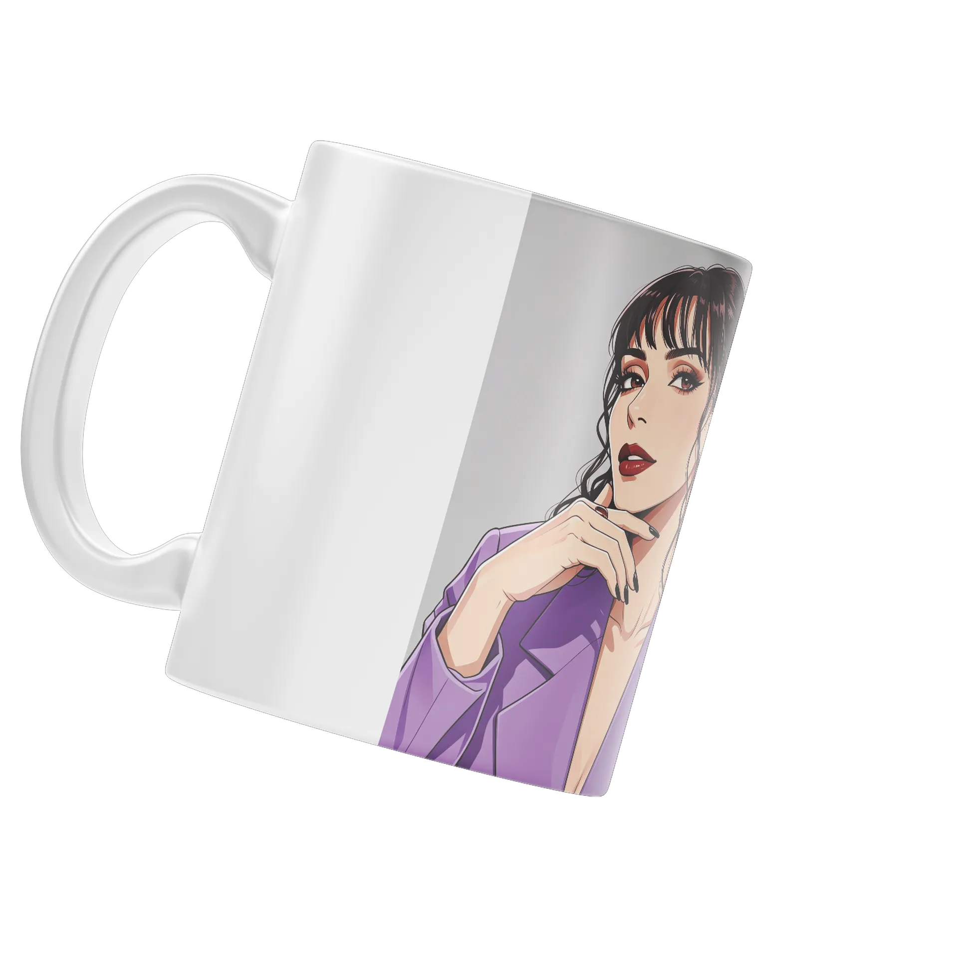 Caneca Porcelana Mulher Estampa Ilustrativa 325ml - Imagem 4