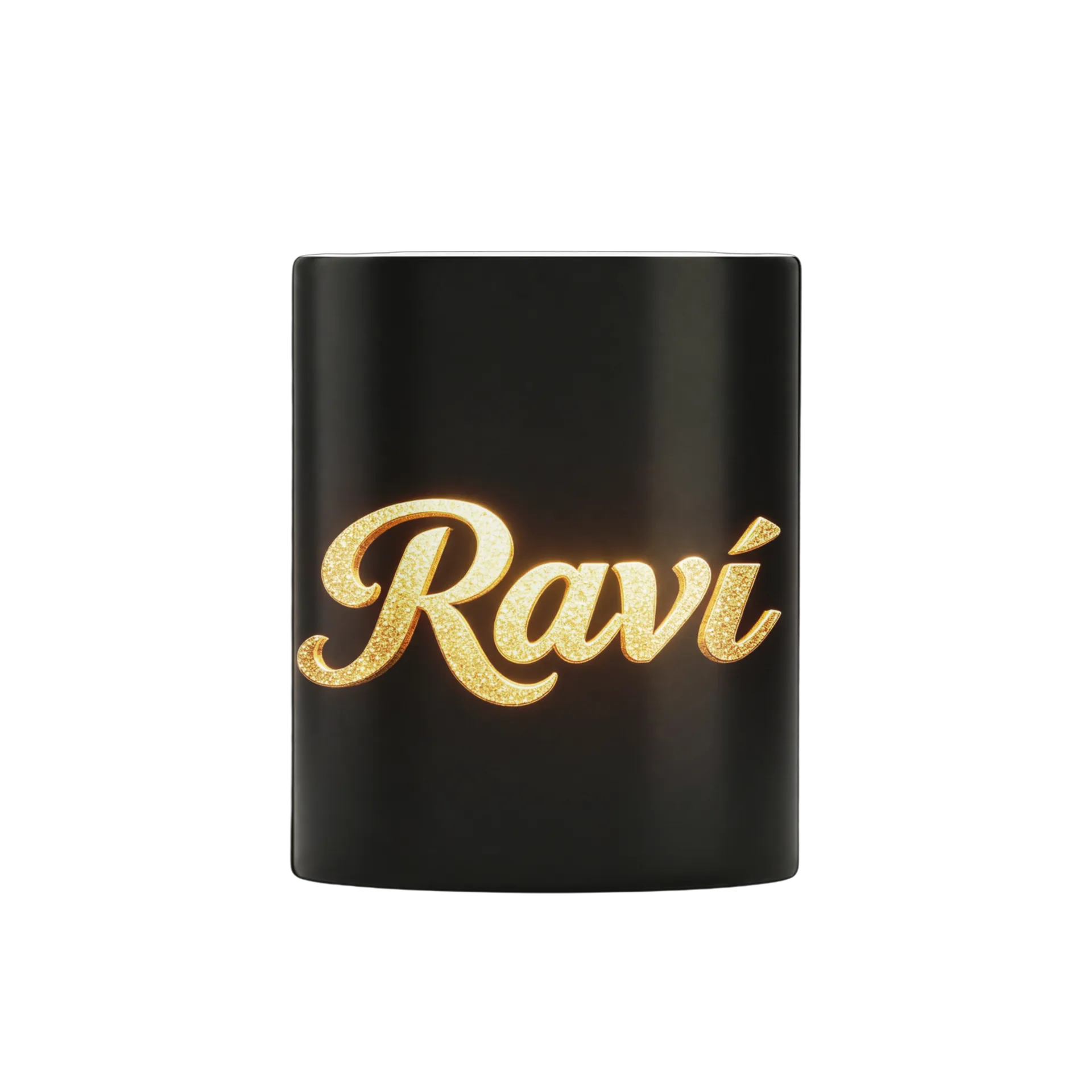 Caneca Porcelana Frase Raiz Gold Glitter 325ml - Imagem 1