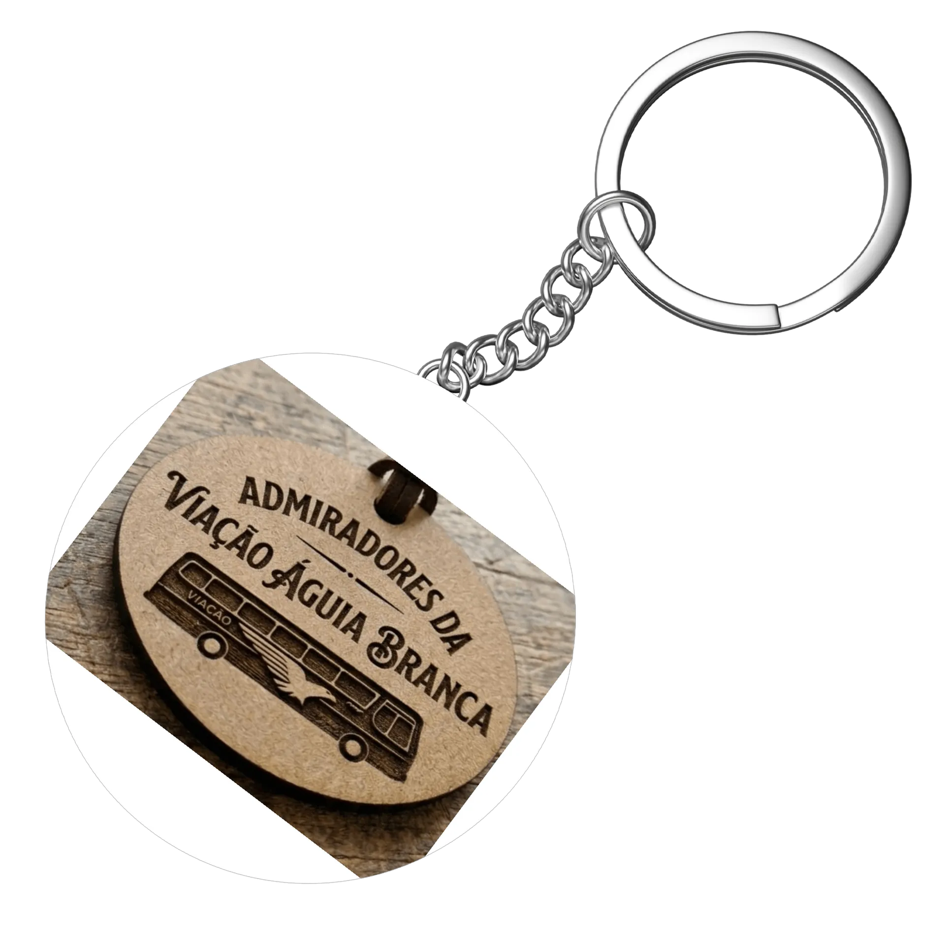 Chaveiro MDF Viação Águia Branca Personalizado - Imagem 4