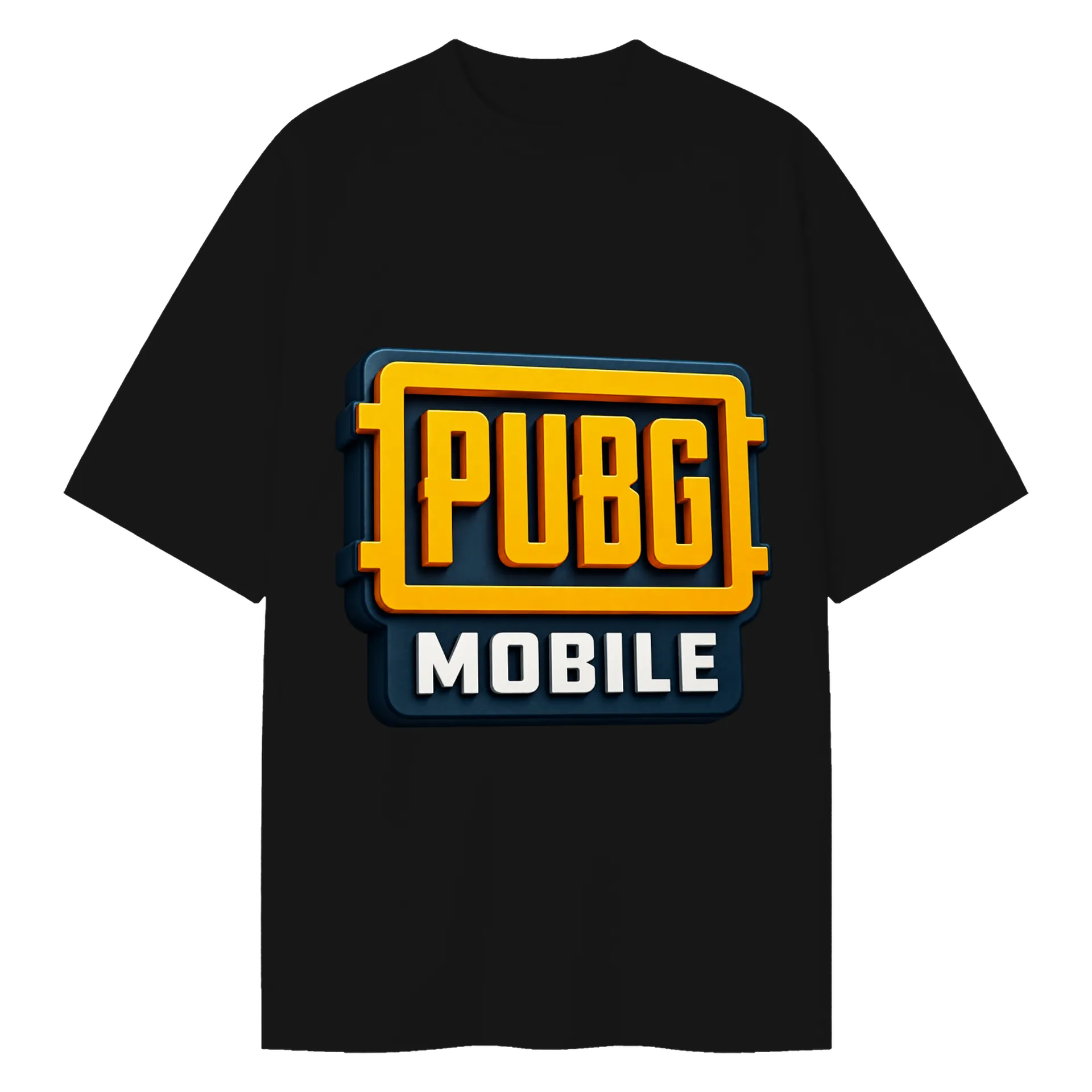 Camiseta Oversized Logotipo PUBG Mobile Tipográfico 3D - Imagem 1