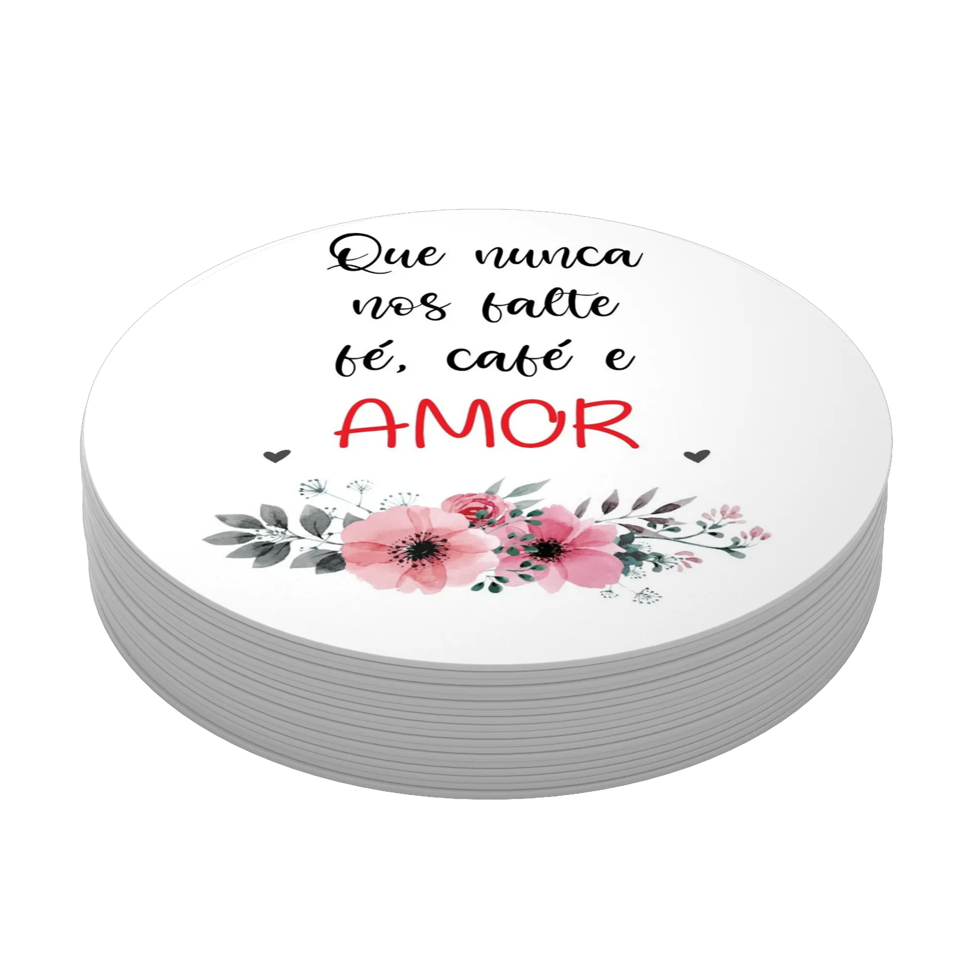 Porta-copo Floral Amor MDF de Gerson — imagem 3 de 3