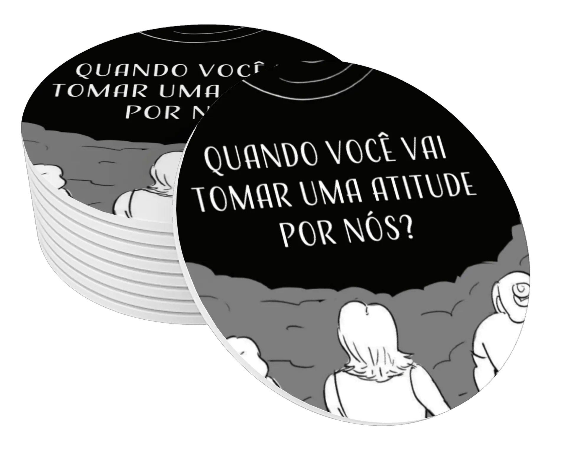 Porta-copo MDF Frase Motivacional - Série HQ  de AnaKathiaGuerra