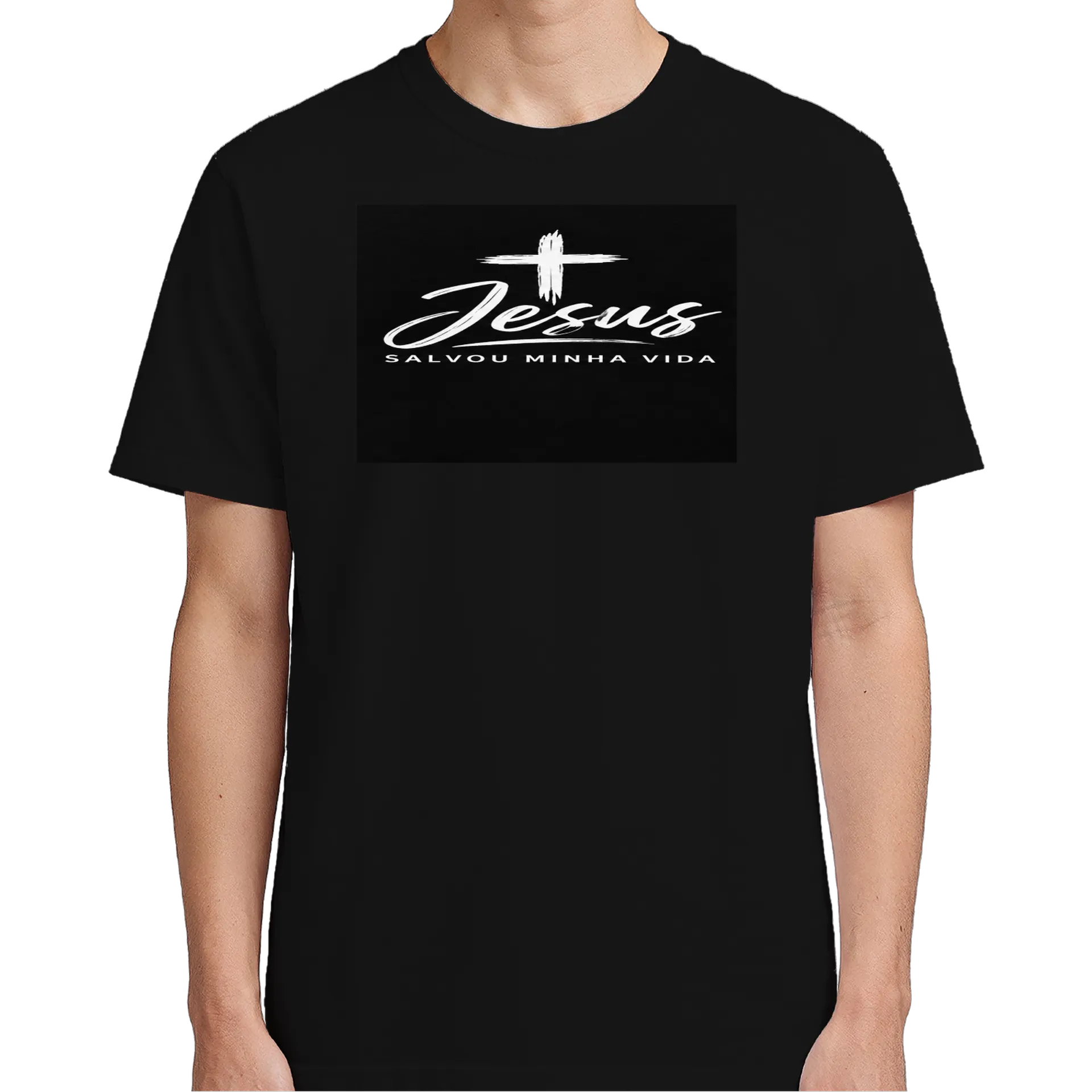 Camiseta Print Jesus Salvou Minha Vida 100% Algodão de TOP BH GOSPEL  — imagem 3 de 6