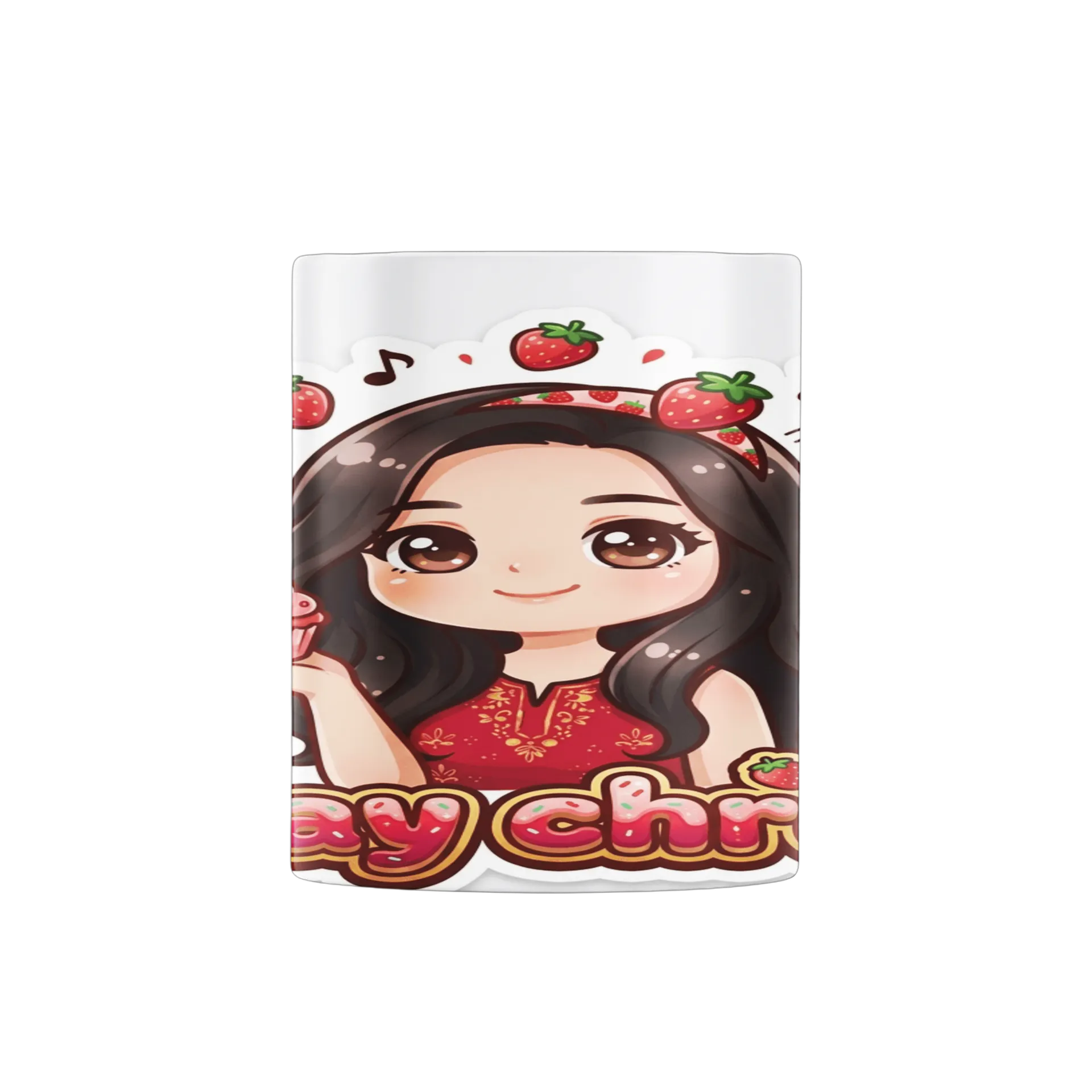 Caneca Porcelana Nany Chan Anime Morangos 325ml - Imagem 2