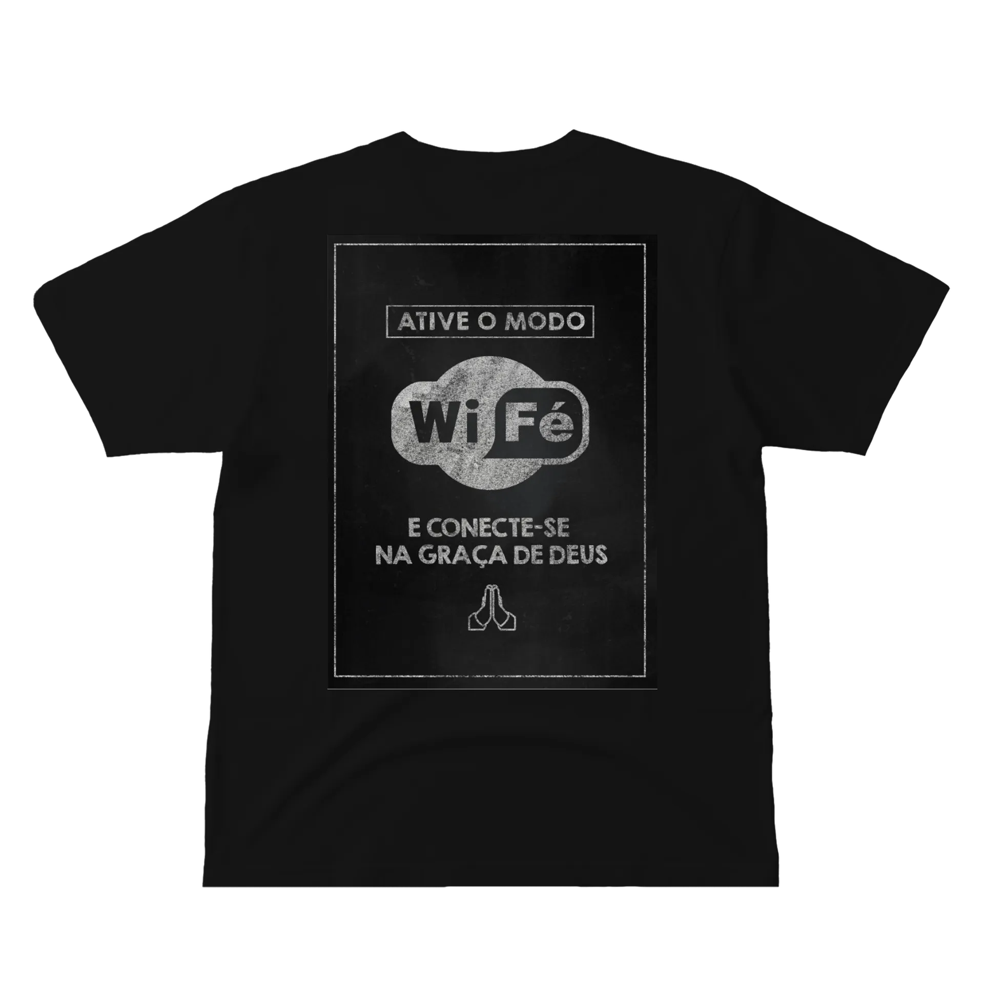Camiseta Estampa WiFé 100% Algodão Preto - Imagem 3