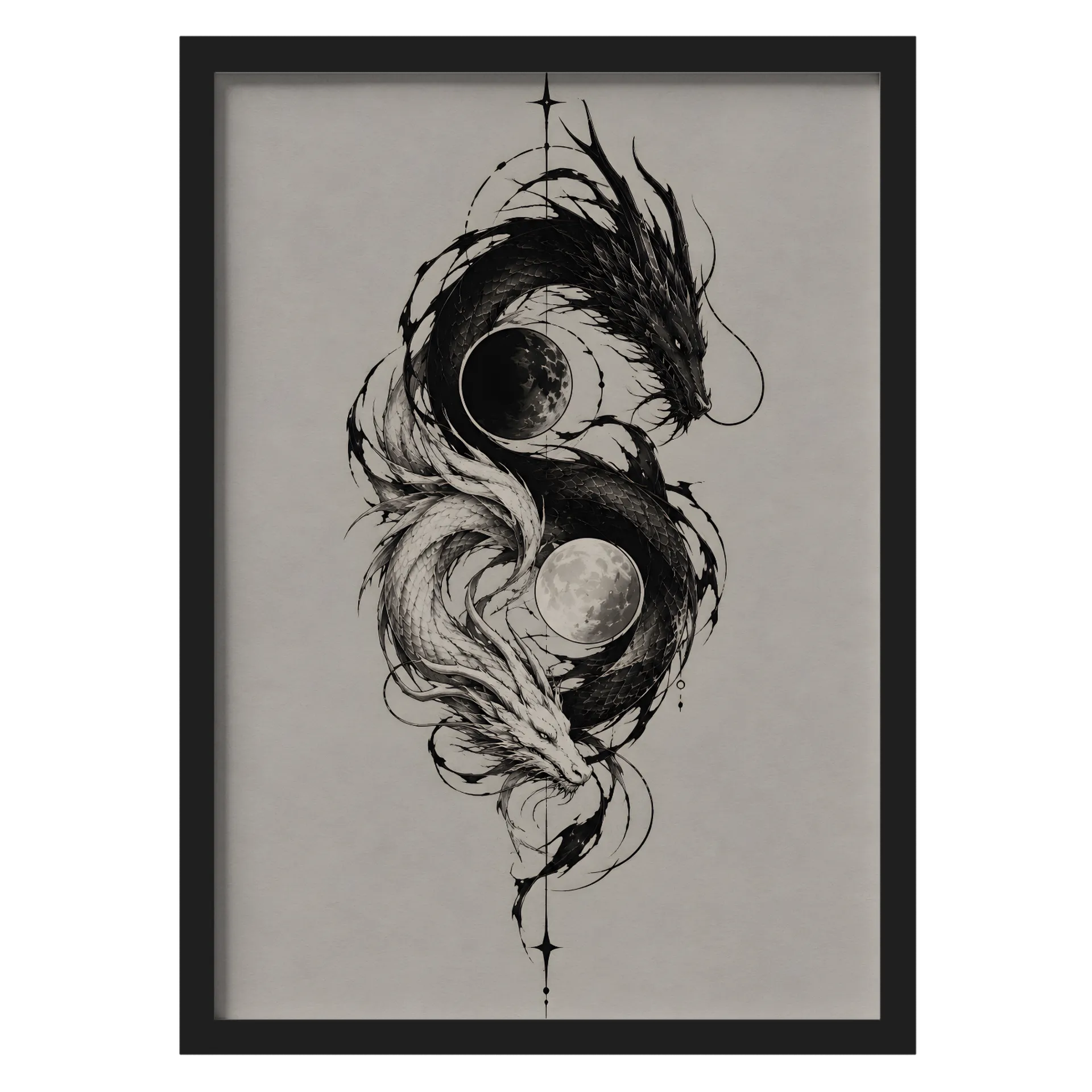 Quadro Dragões Yin Yang A3 de Gheinden — imagem 1 de 3