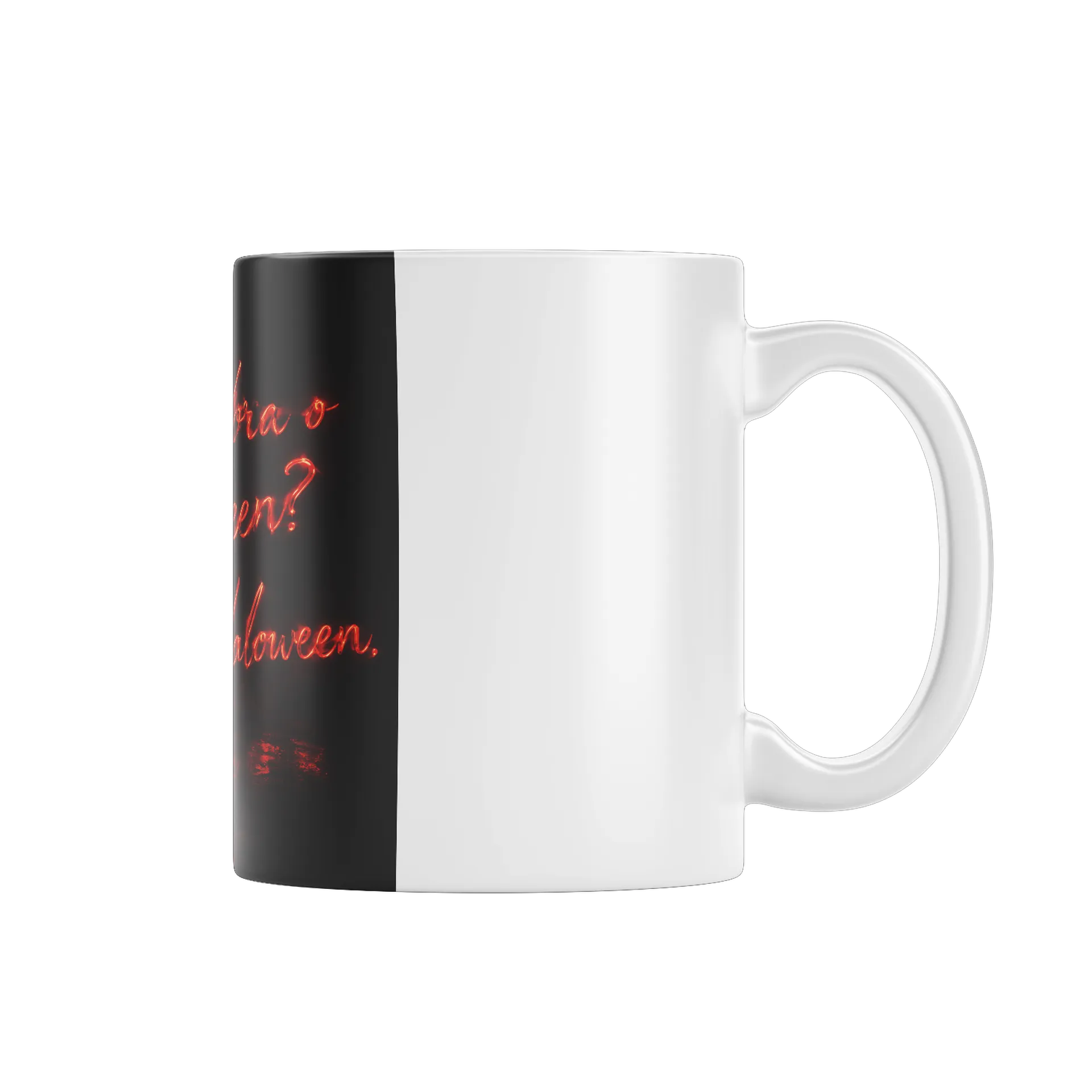 Caneca Halloween Tipográfica Vermelha Porcelana 325ml - Imagem 1