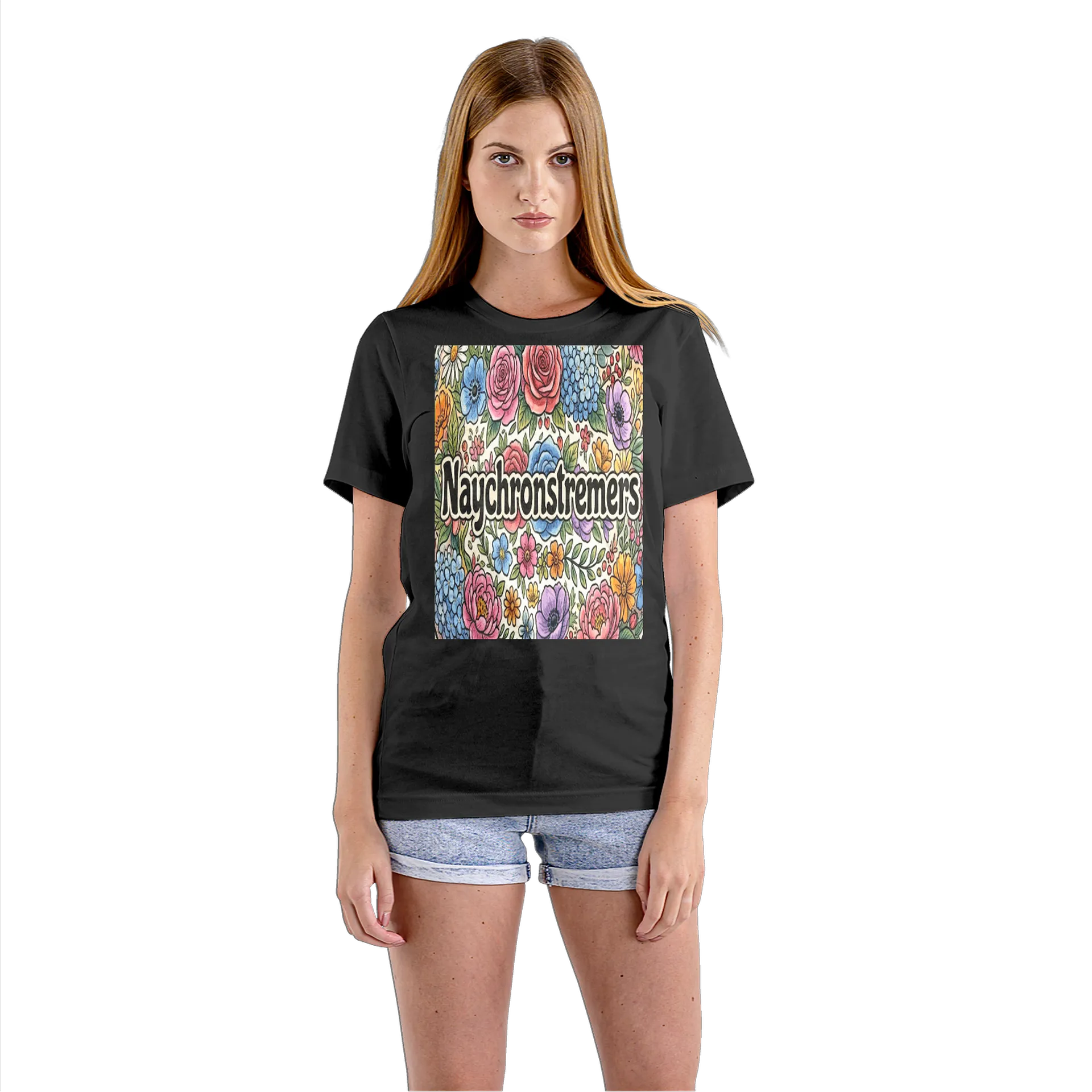 Camiseta Babylook Estampa Floral Tipográfica Naychostreamers - Imagem 3