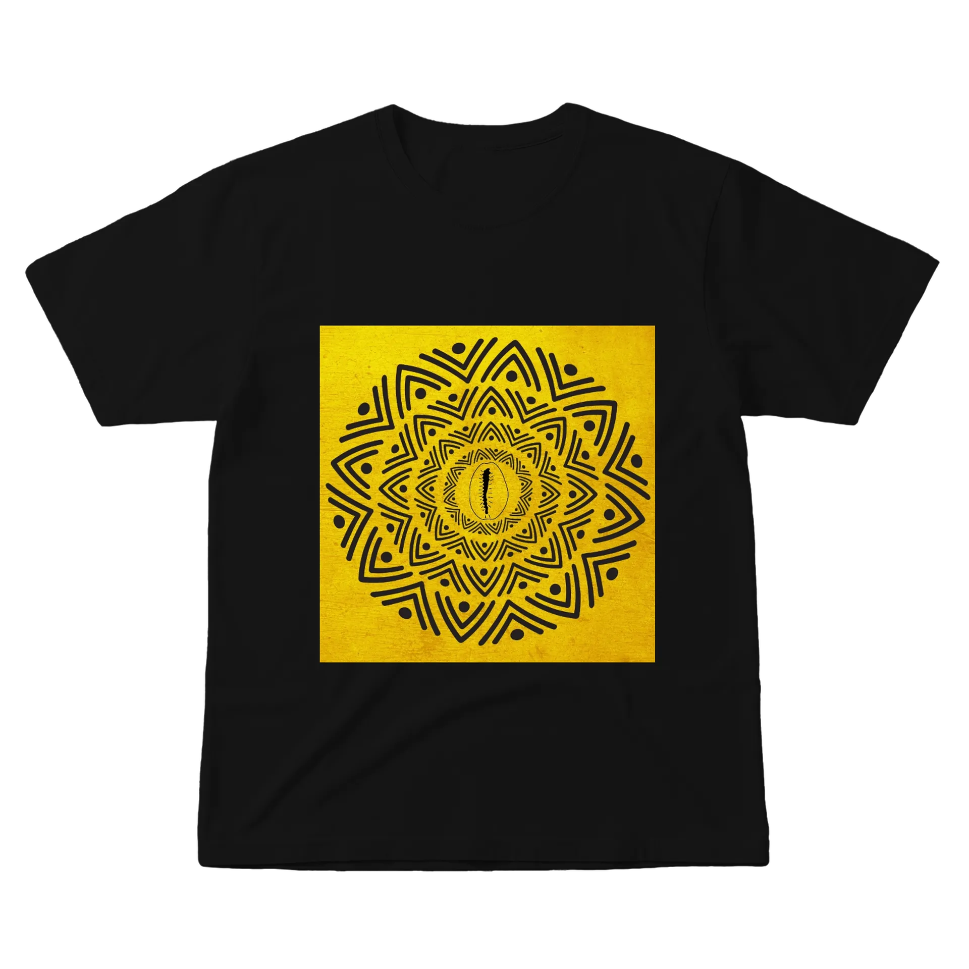 Camiseta Estampa Geométrica Amarela 100% Algodão de Idman Axé Delivery Shop 
