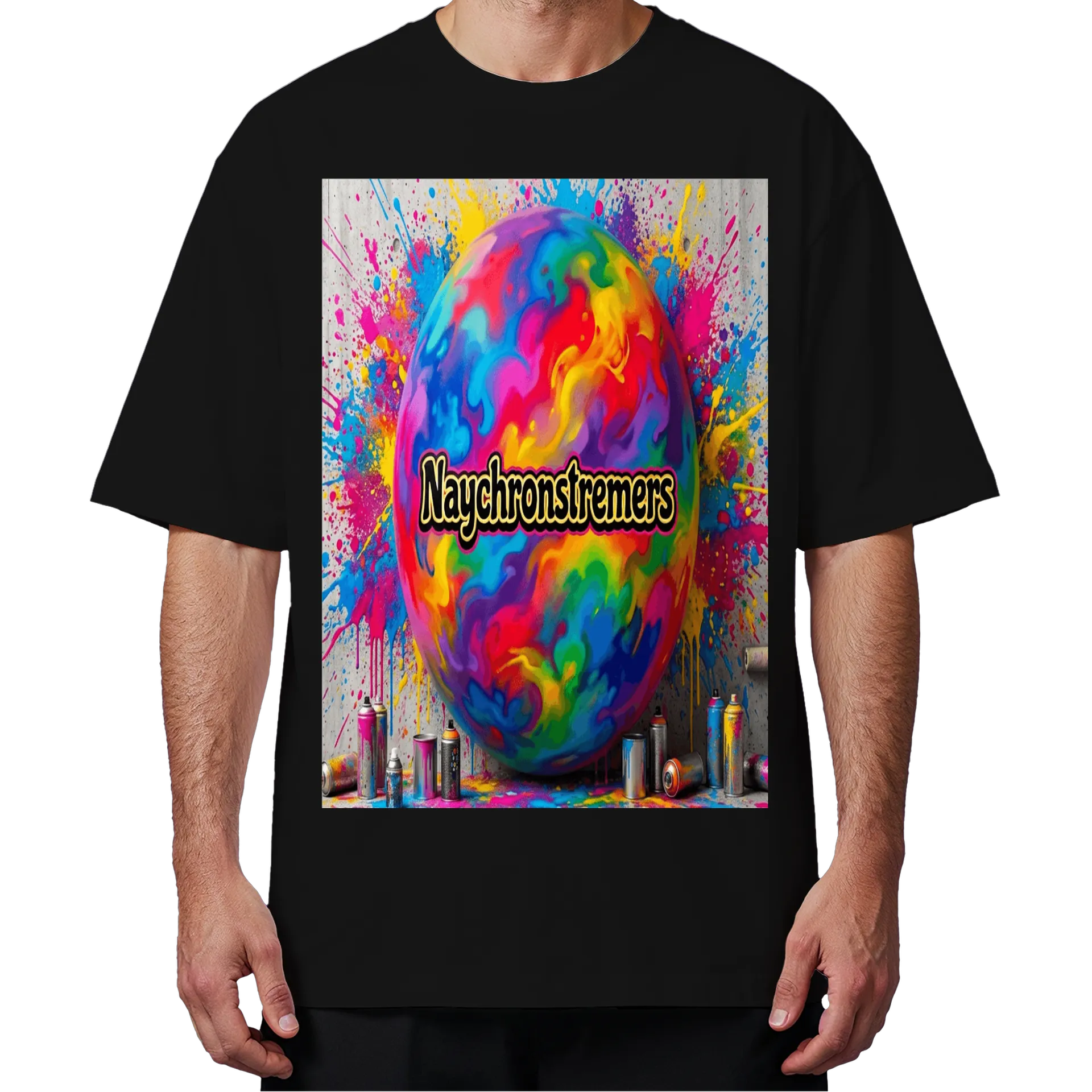 Camiseta Oversized Logotipo Naychronstreamers Estampa - Imagem 4