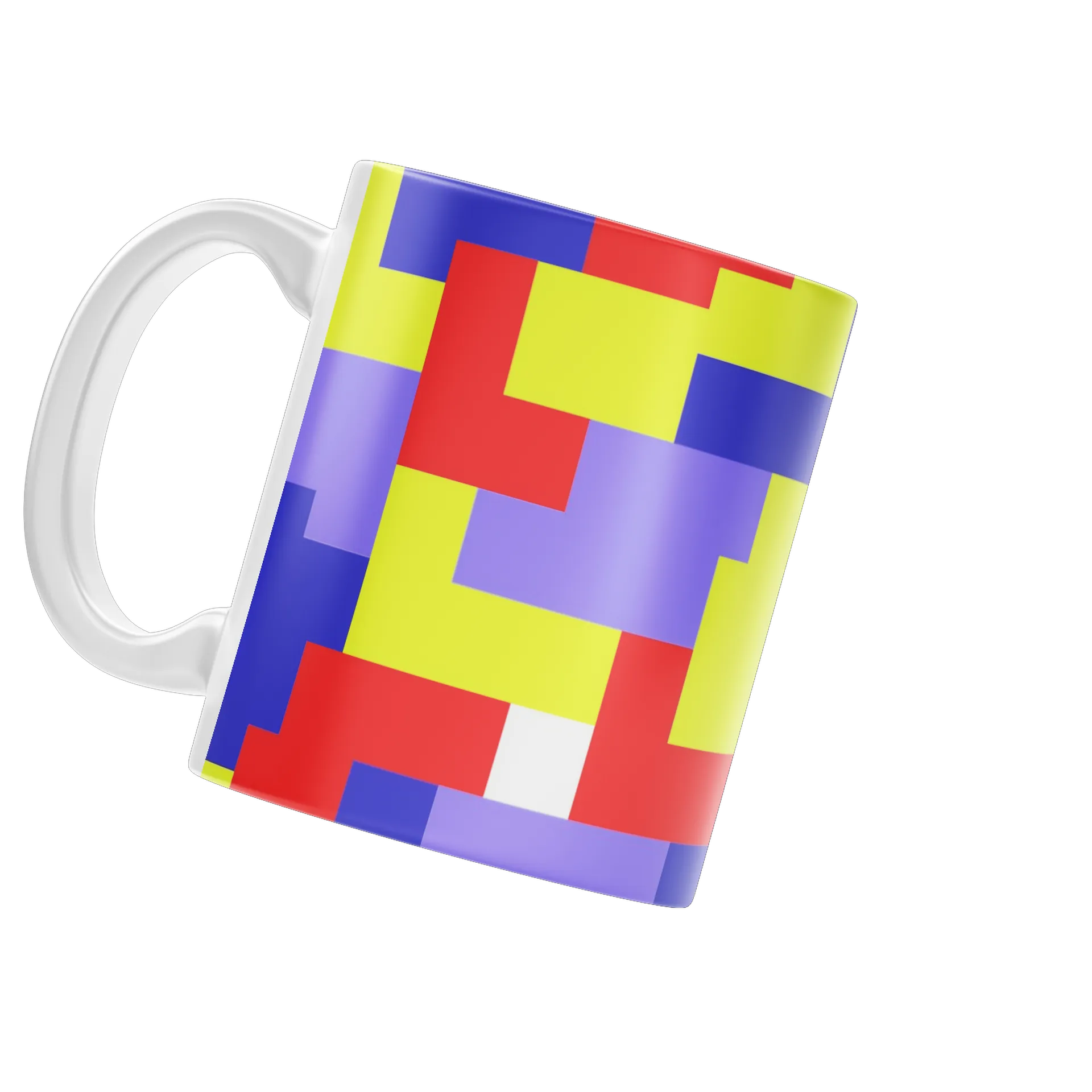 Caneca Porcelana Abstrata Color Blocks 325ml - Imagem 3