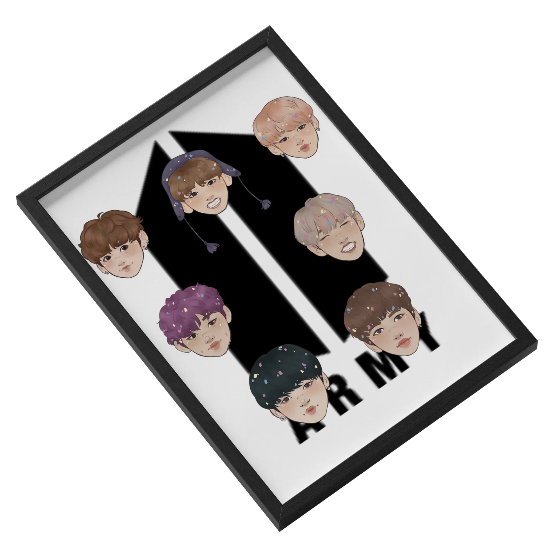 Quadro Estampas de Rostos com Confete A3 - Imagem 2