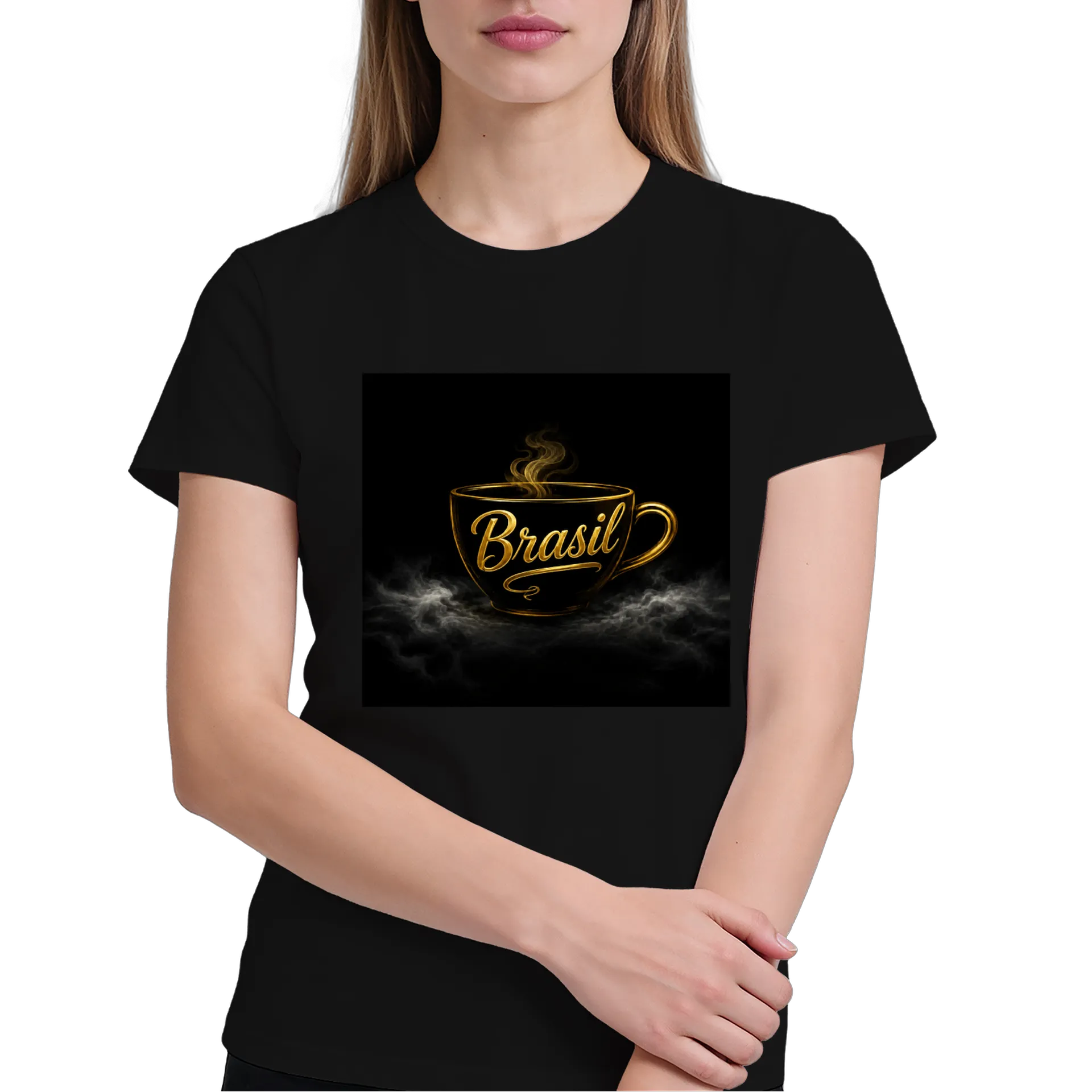 Camiseta Brasil Ouro Estampa Chá Ouro 100% Algodão - Imagem 4