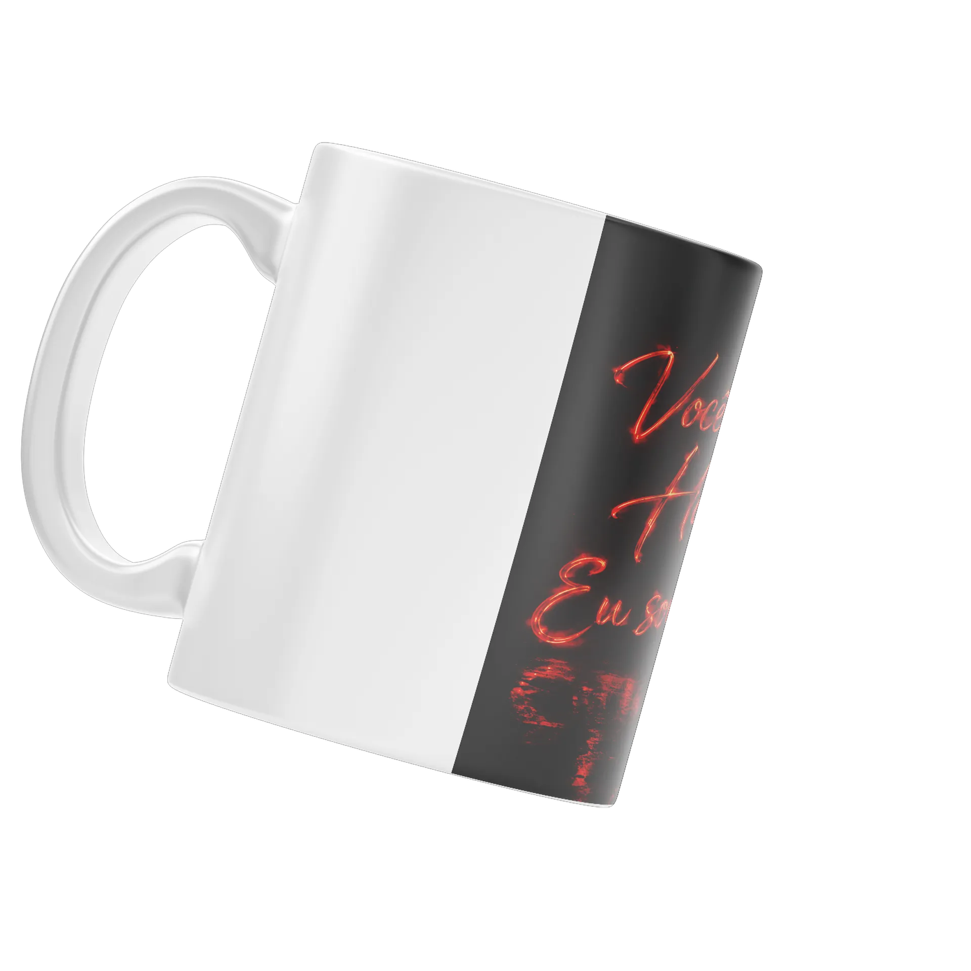 Caneca Halloween Tipográfica Vermelha Porcelana 325ml - Imagem 3