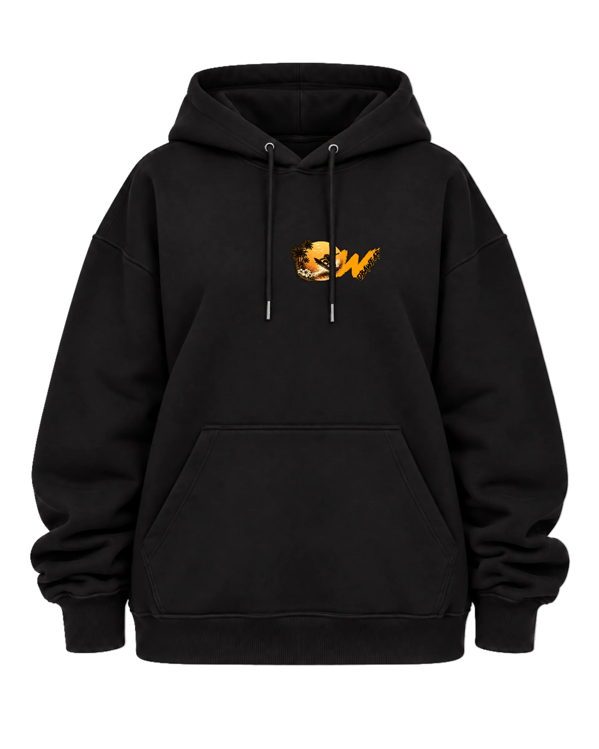 Blusa Moletom Estampa Surf Sunset com Canguru Preto - Imagem 5