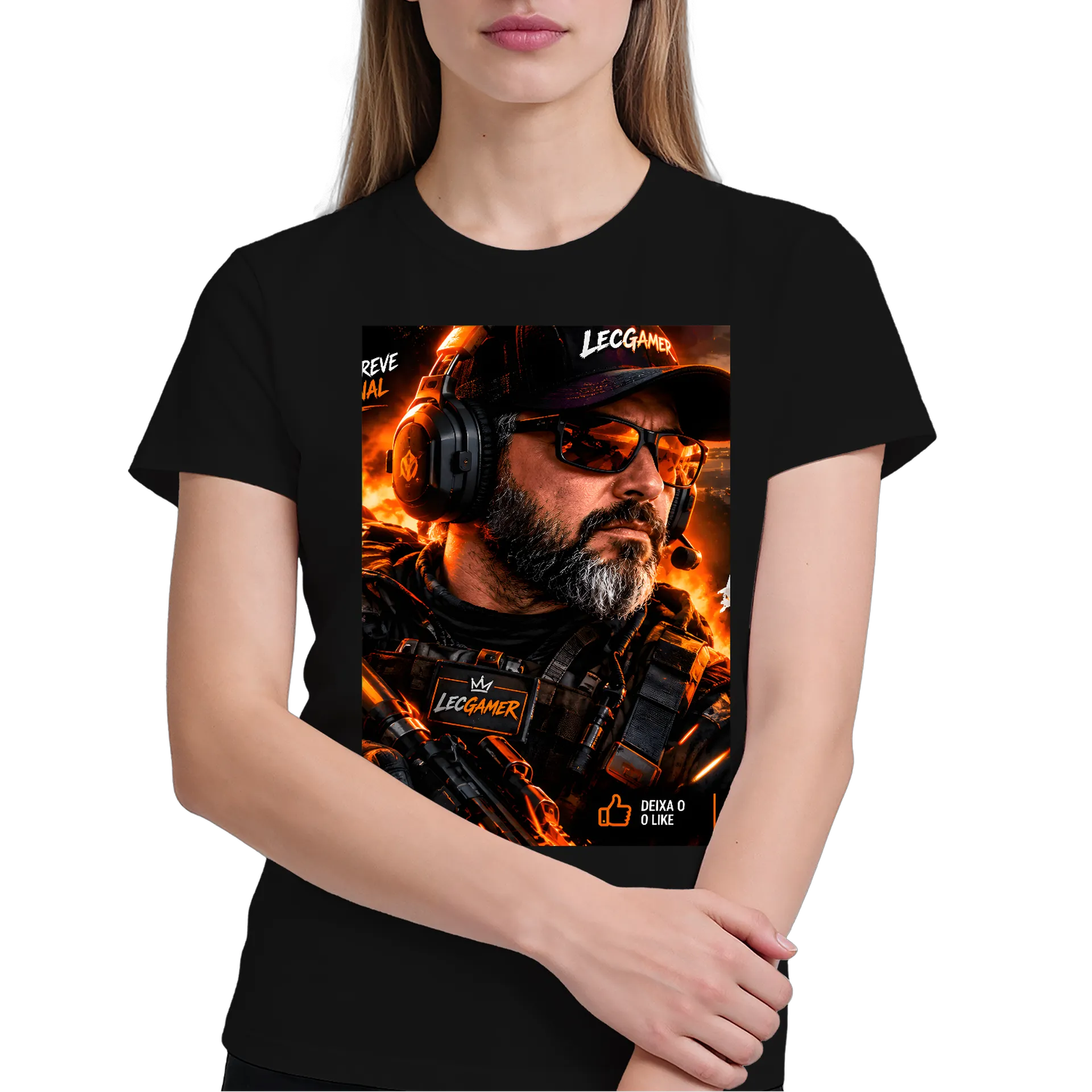 Camiseta Logo LecGamer Gamer Militar 100% Algodão de LeC — imagem 3 de 6