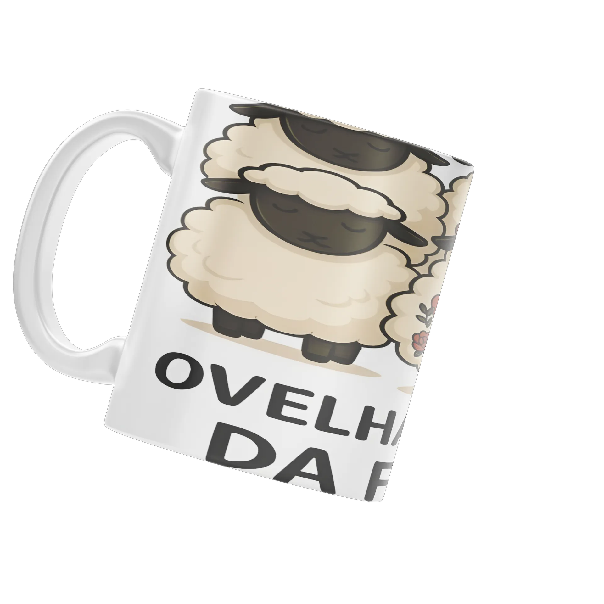 Caneca Ovelha Tatuada Estampa Cartoon 325ml de Garagem ruiva — imagem 3 de 4