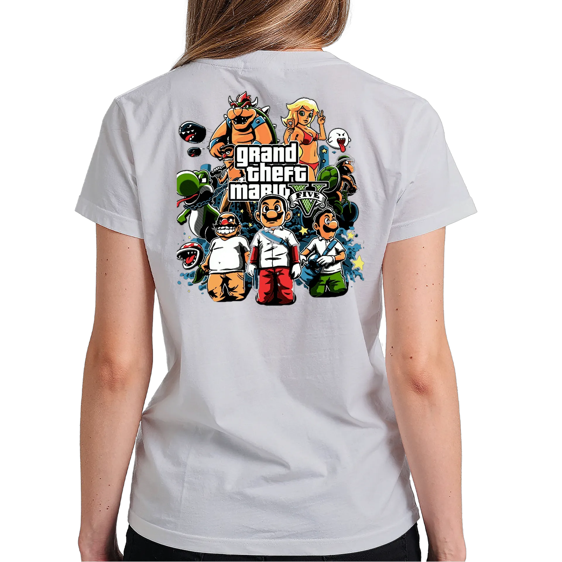 Camiseta Estampa Grand Theft Mario 100% Algodão - Imagem 6