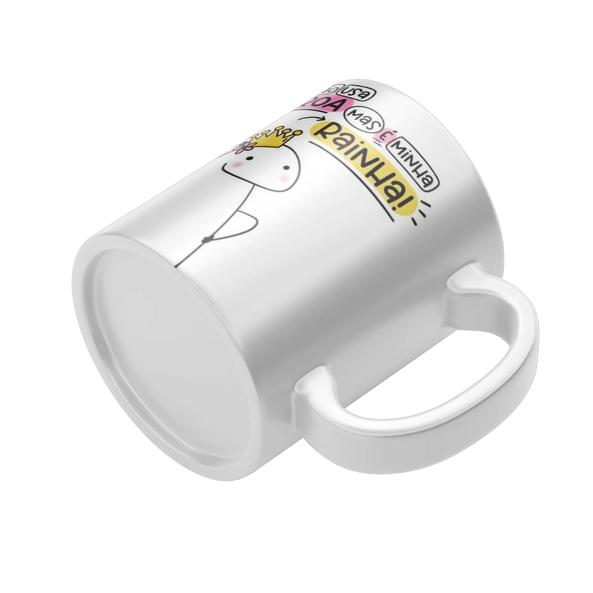 Caneca Porcelana Estampa Rainha 325ml - Imagem 4