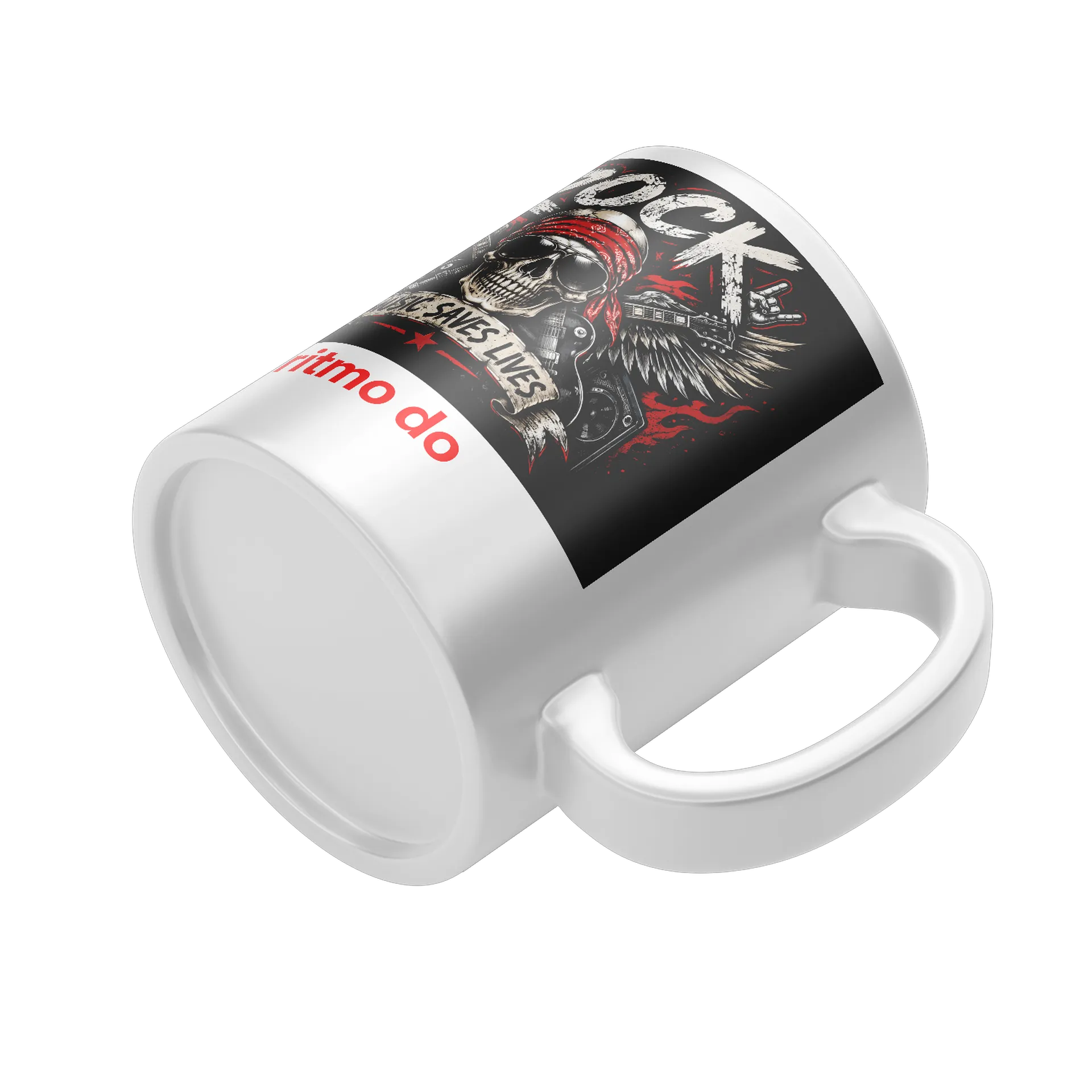 Caneca Caveira Rock com Guitarras 325ml - Imagem 4