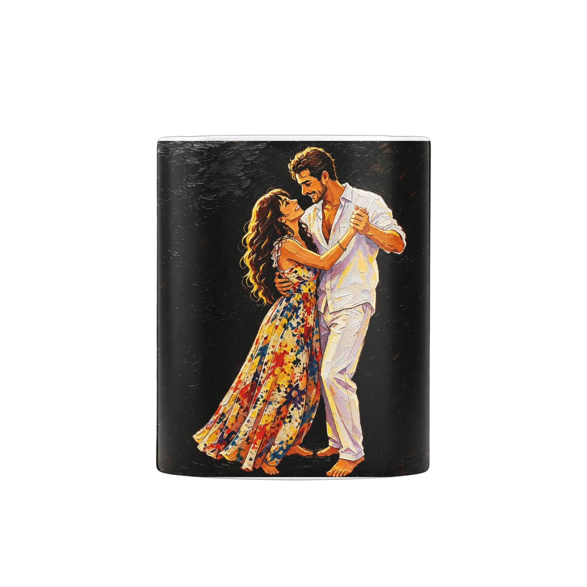 Caneca Porcelana Casal Dançando Estampa Pintura 325ml - Imagem 3