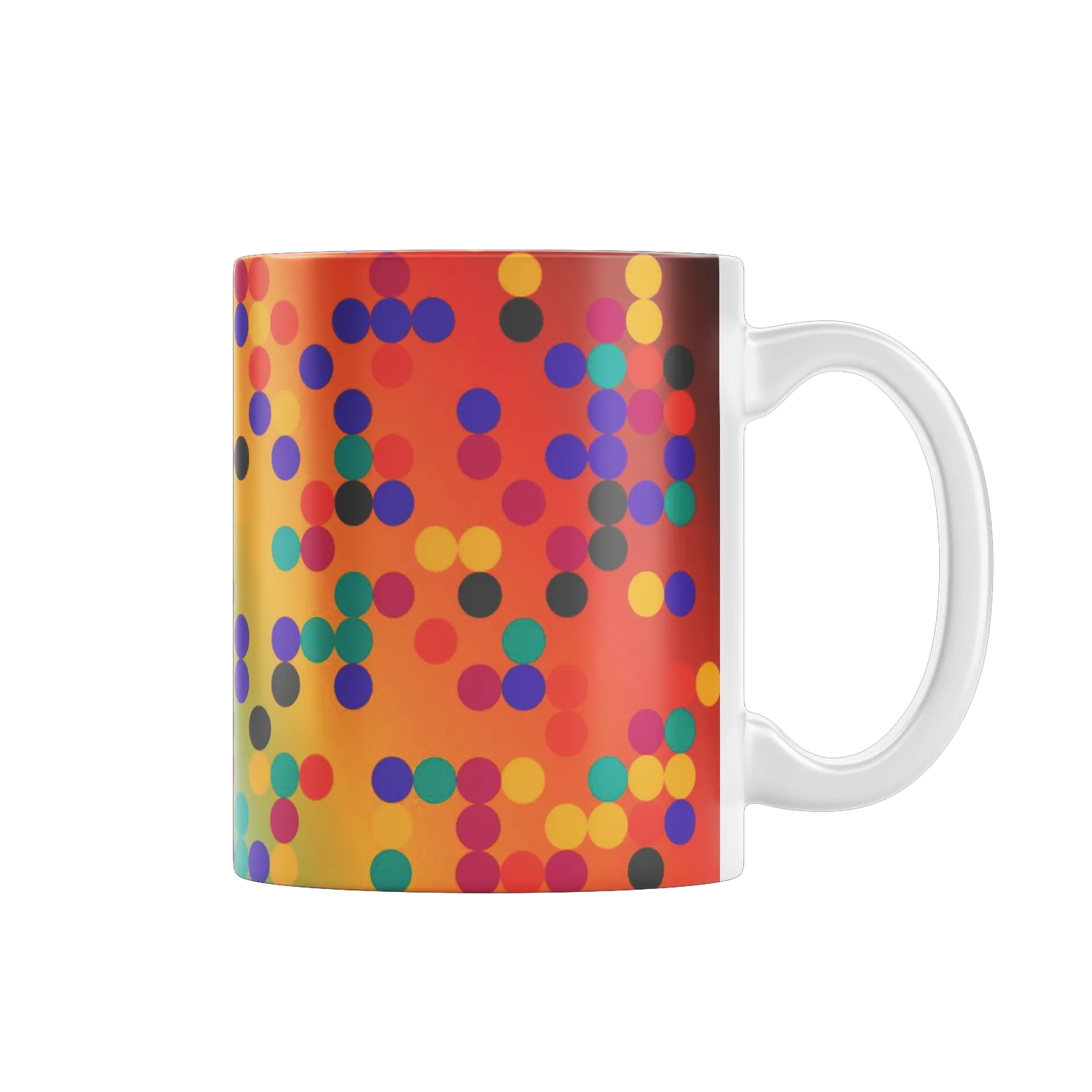 Caneca Porcelana Estampa Colorful Bolinhas 325ml - Imagem 1
