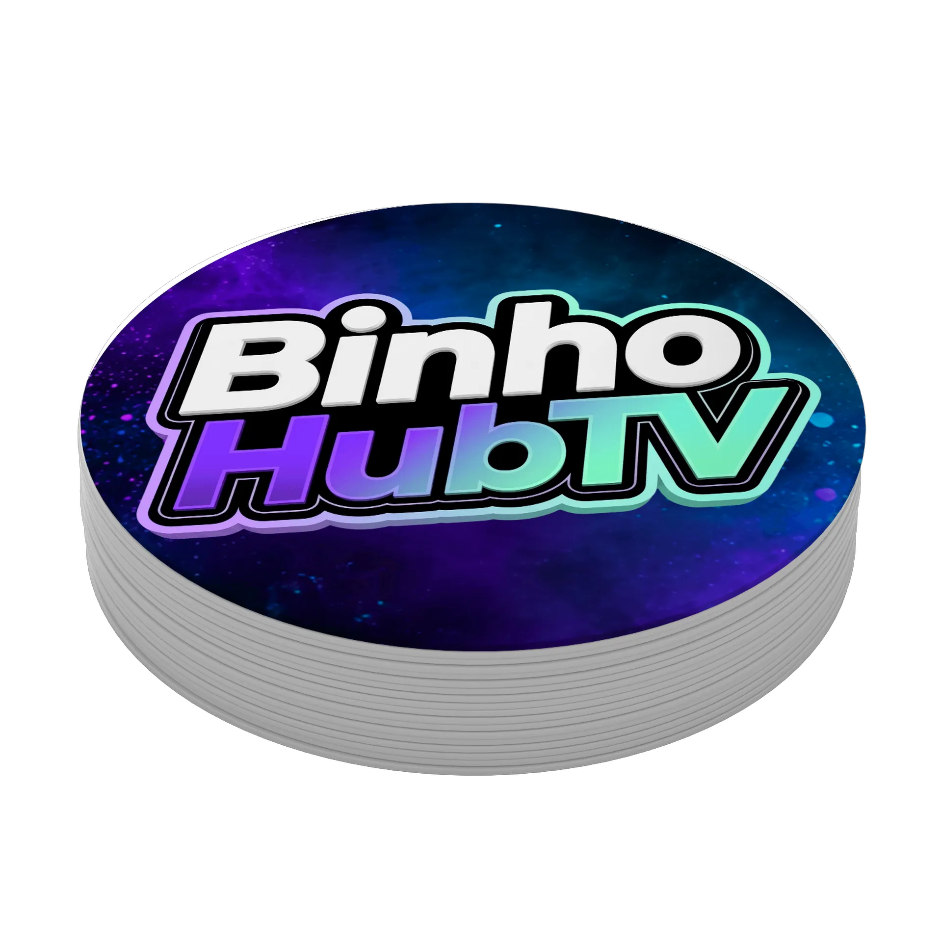 Porta-copo Logo Binho HubTV Galáxia MDF de Binho — imagem 3 de 3