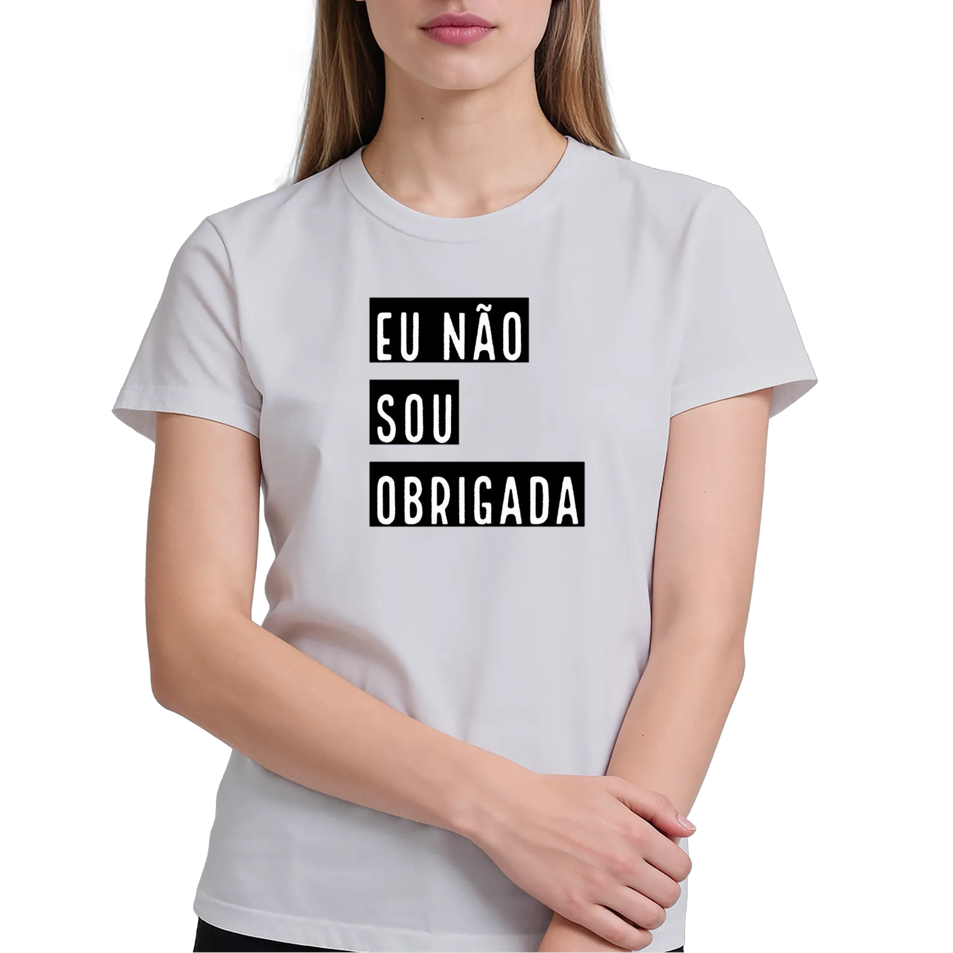 Camiseta Estampa Tipográfica Eu Não Sou Obrigada 100% - Imagem 4