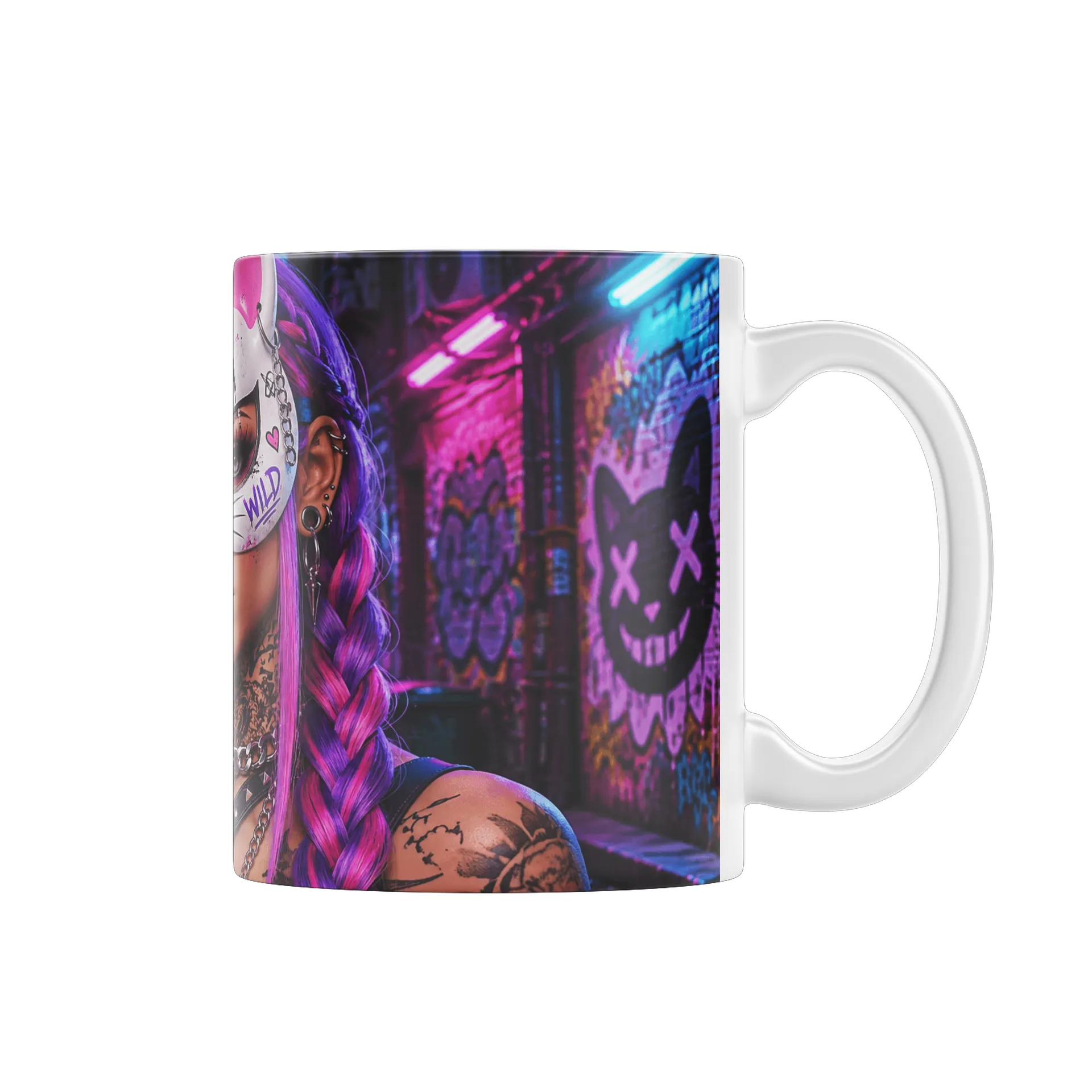 Caneca Máscara de Gato Mayhem Wild 325ml - Imagem 1