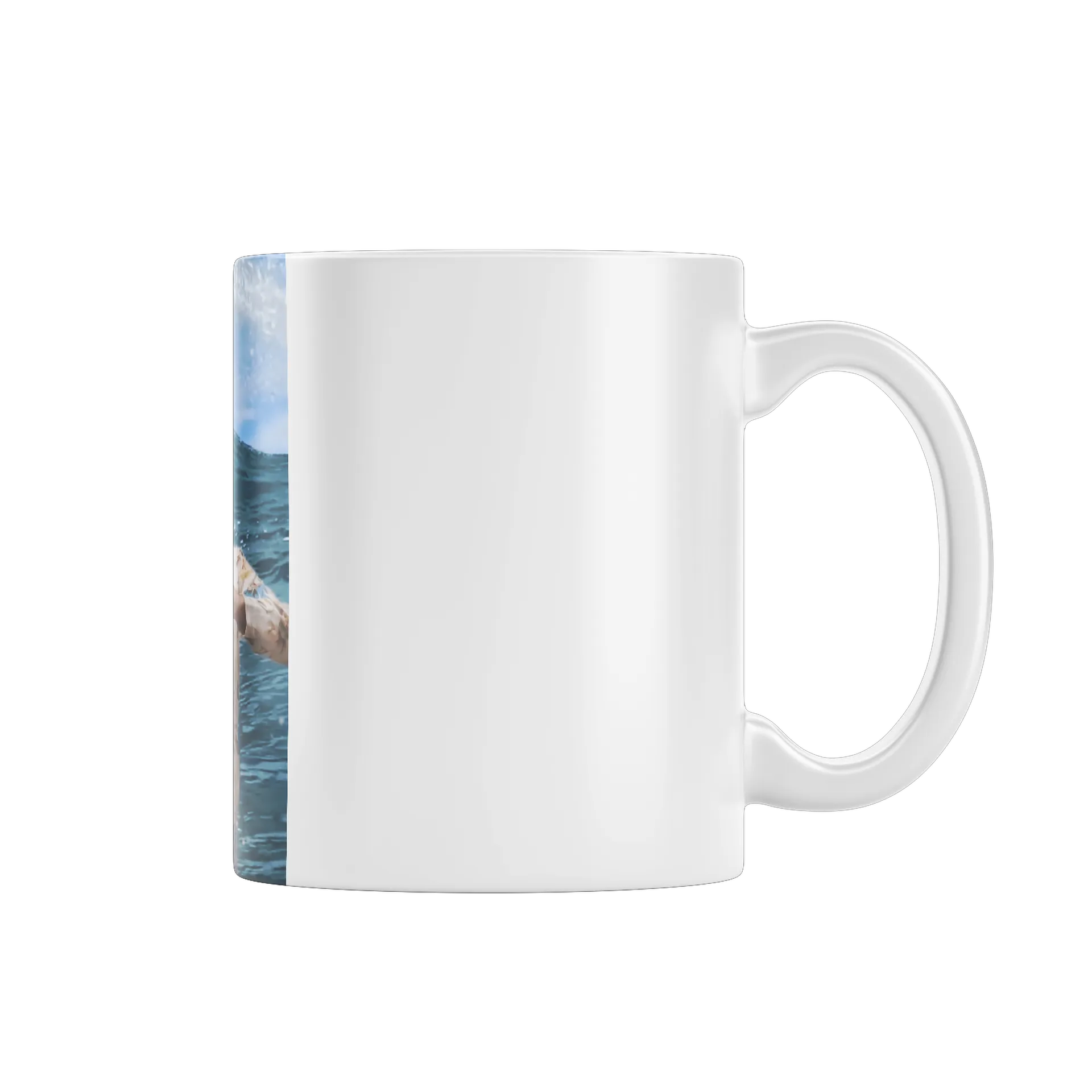 Caneca Porcelana Praia e Onda 325ml de cleodearaujo