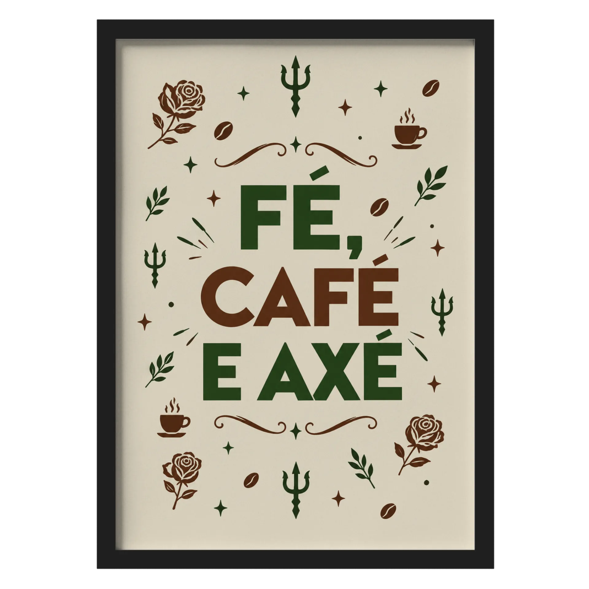 Quadro Café Estate A3 MDF e Vidro de Tem Axé Aqui 📿 — imagem 1 de 3