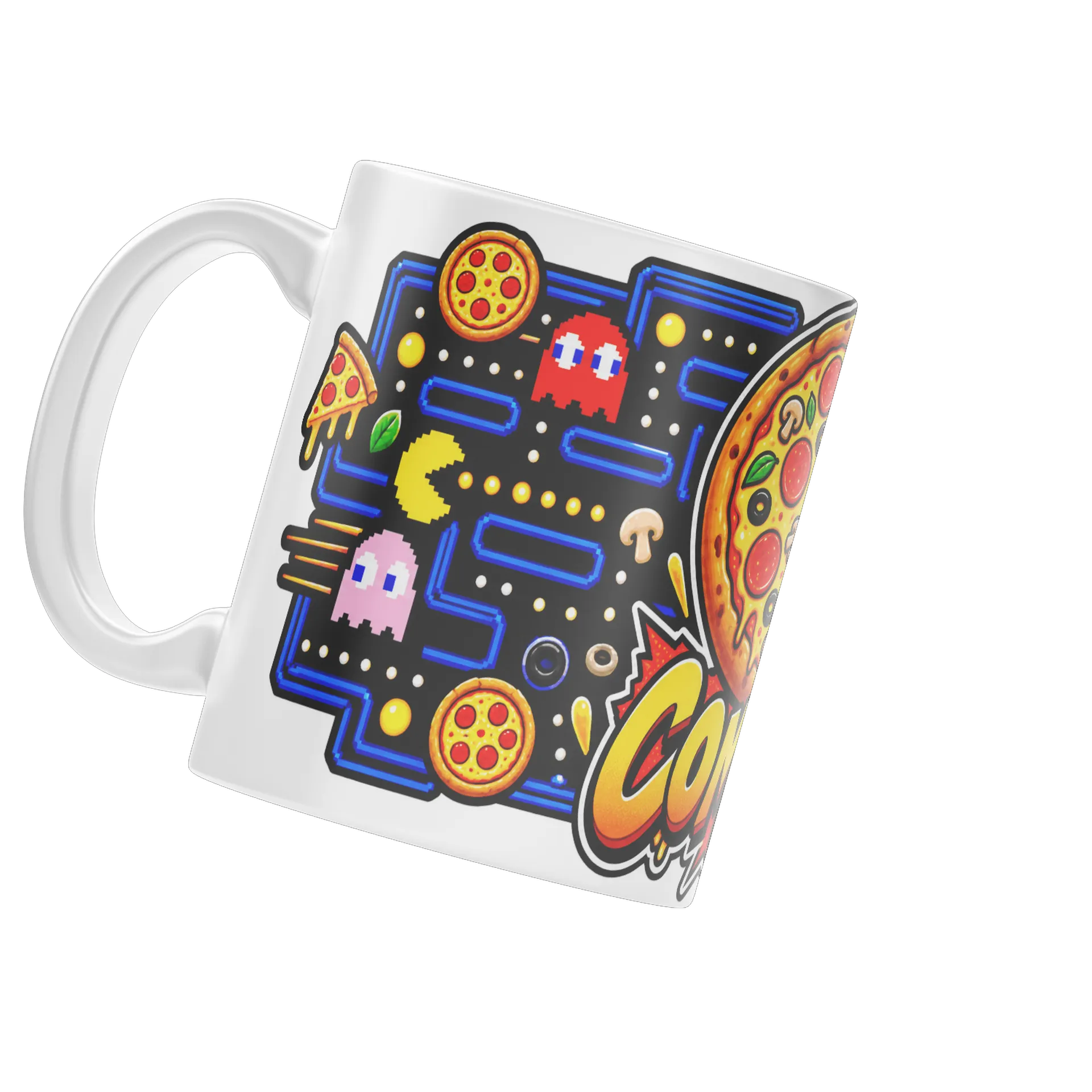 Caneca Pac-Man COME-COME Pizza Estilo Pixel Art 325ml de PRISMA GAMER — imagem 3 de 4